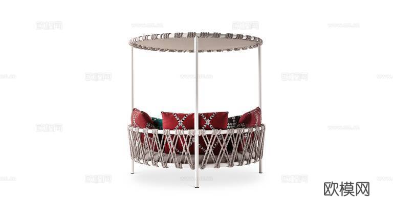 Cassina 原木风圆沙发3d模型下载（渲染图4）