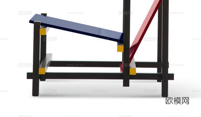 Cassina 中古风扶手躺椅3d模型下载（渲染图6）