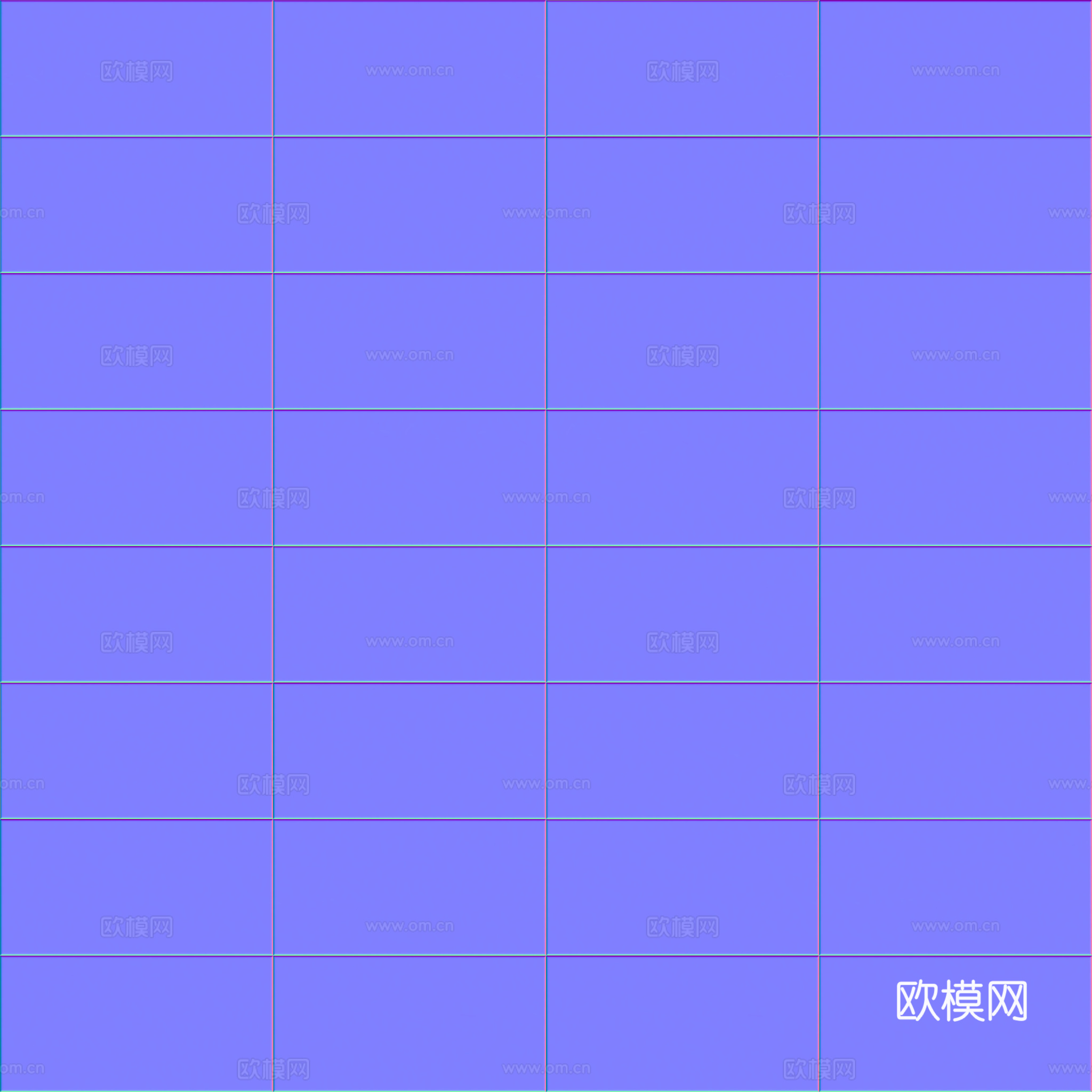 无缝浅灰瓷砖墙砖 PBR材质贴图 2k
