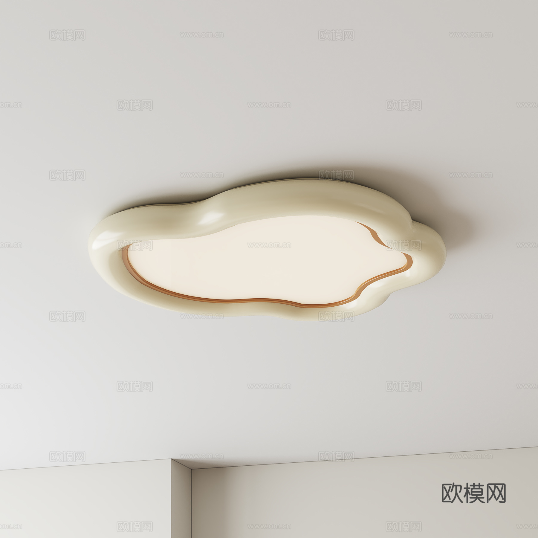 奶油风儿童吸顶灯su模型