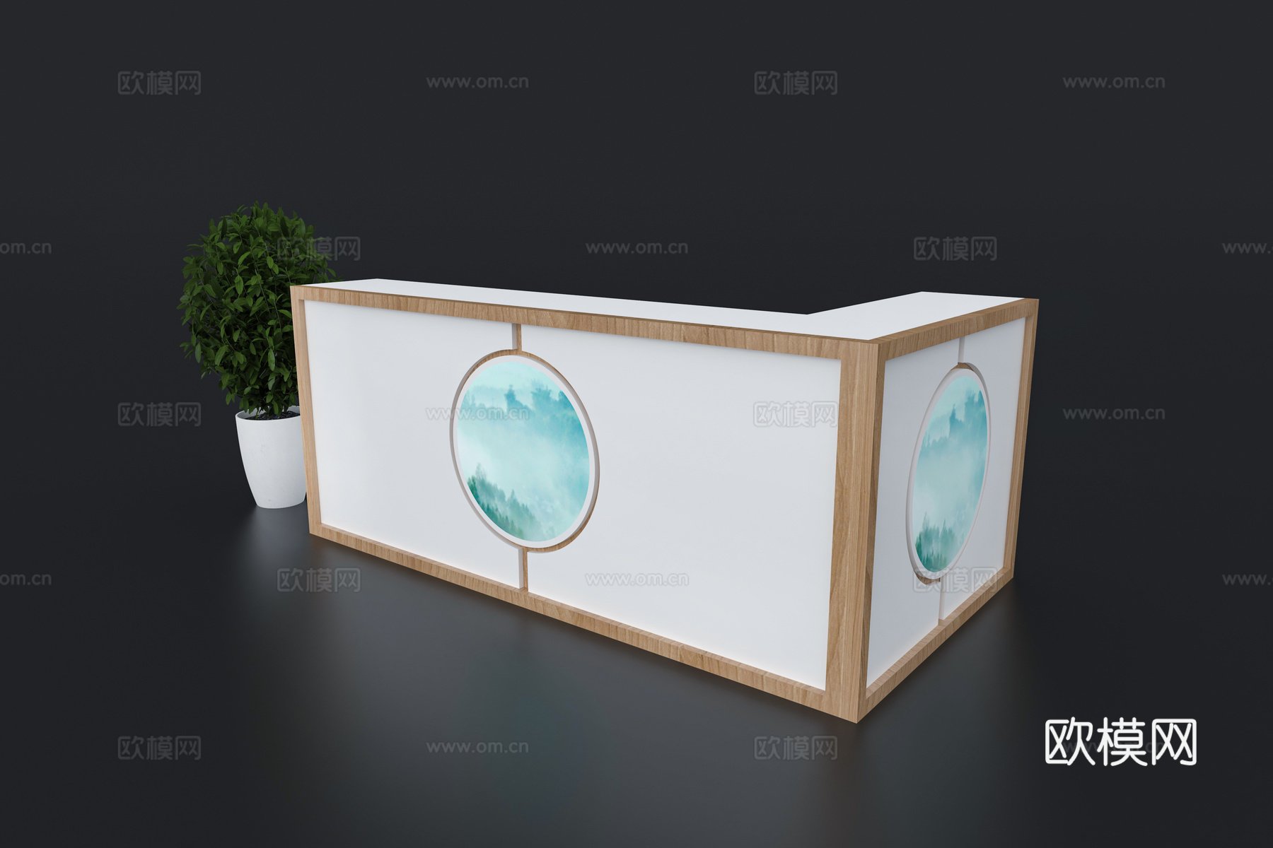 现代接待台 展览展会展台接待台 前台 吧台 柜台 桌台3d模型