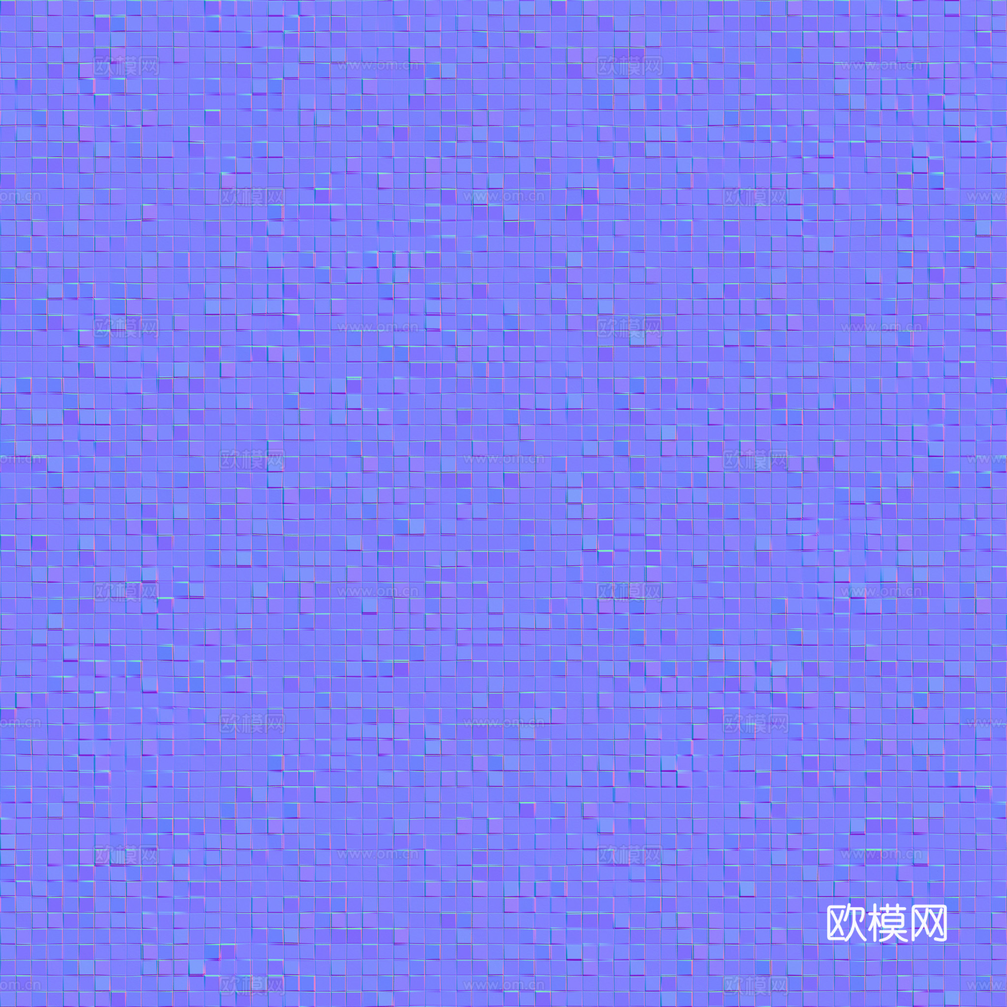 无缝绿色马赛克瓷砖 PBR材质贴图 2k