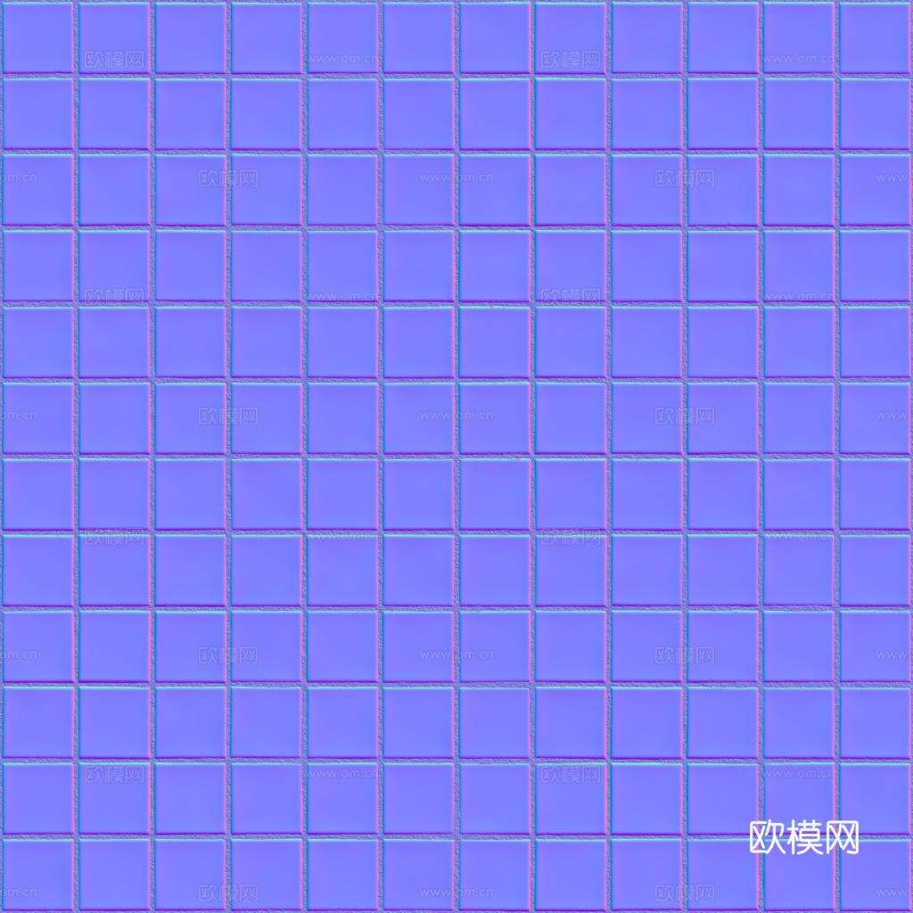 无缝白色马赛克瓷砖墙砖 PBR材质贴图 1k