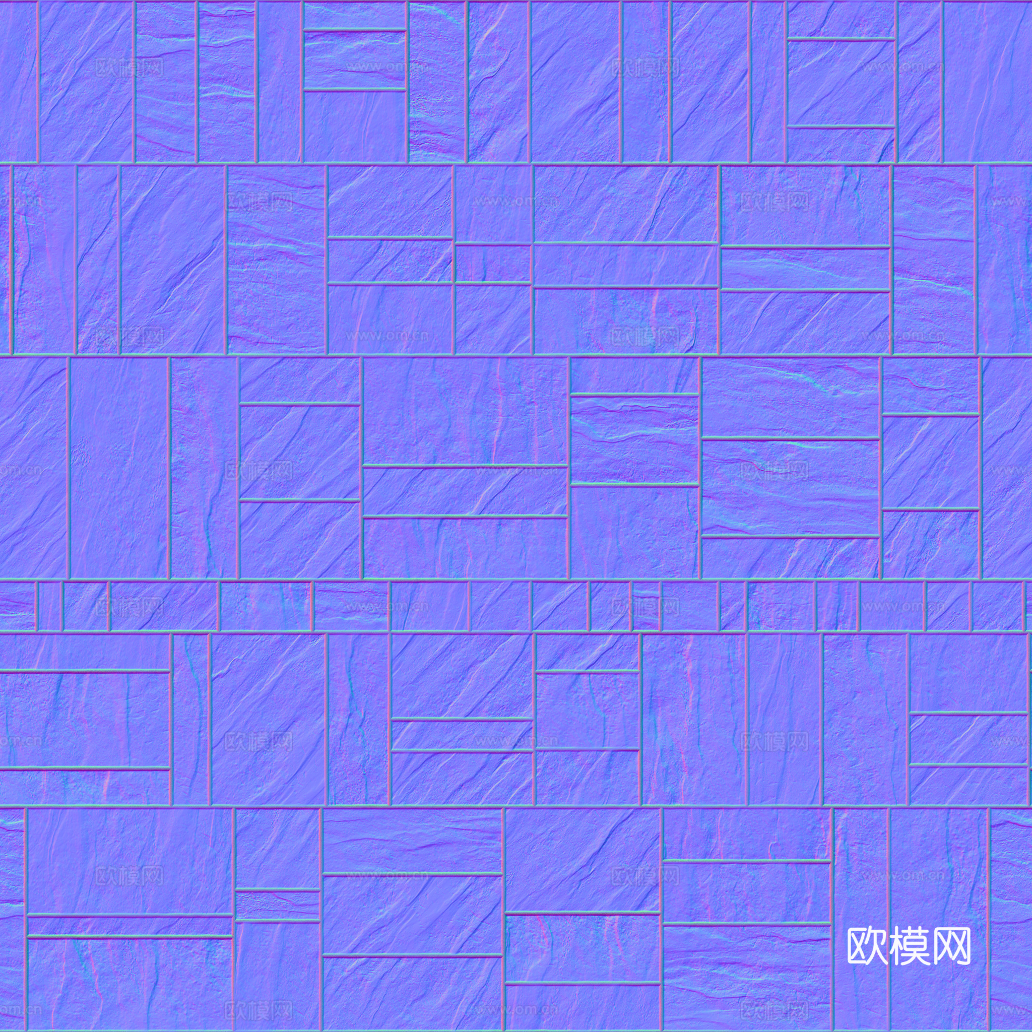 无缝拼色瓷砖地砖 PBR材质贴图 2k