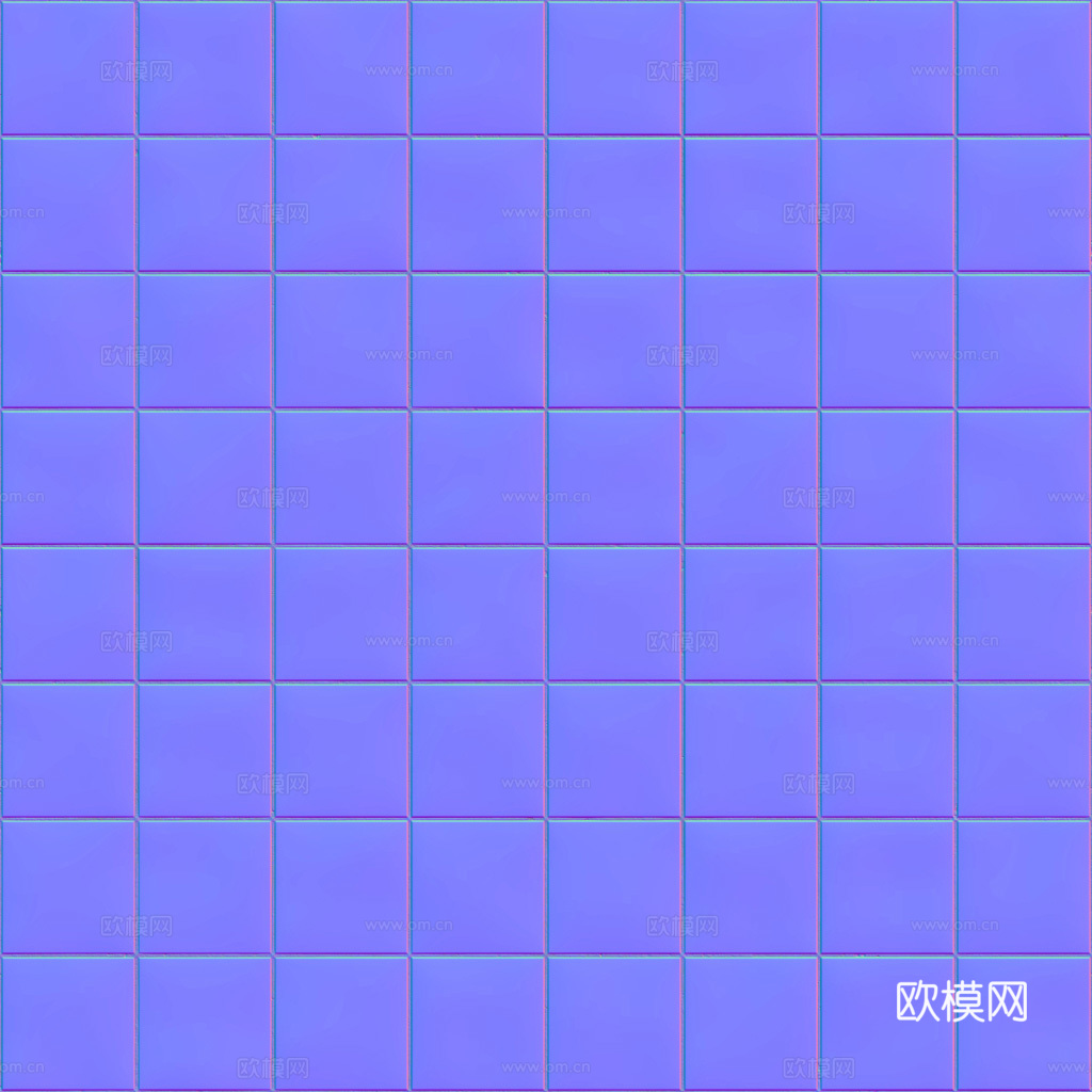 无缝小白砖方砖马赛克瓷砖 PBR材质贴图 1k