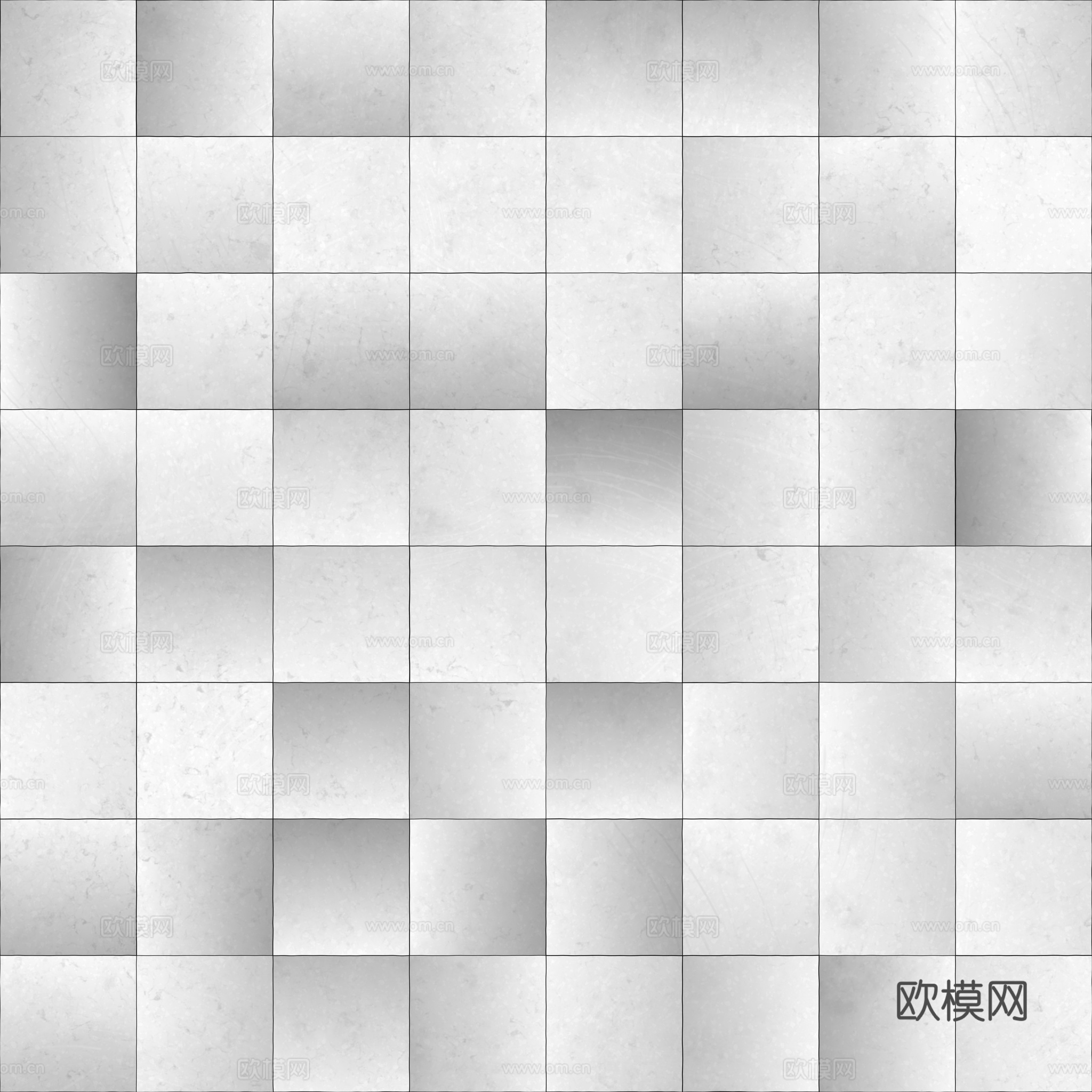 无缝蓝色水磨石瓷砖 PBR材质贴图 2k