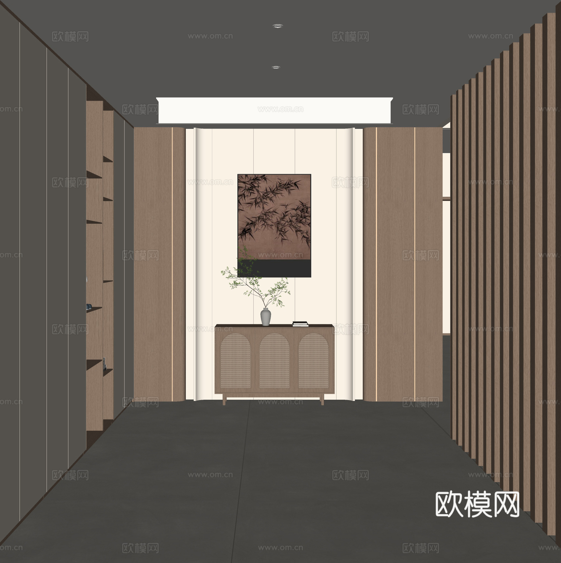 侘寂风玄关门厅su模型