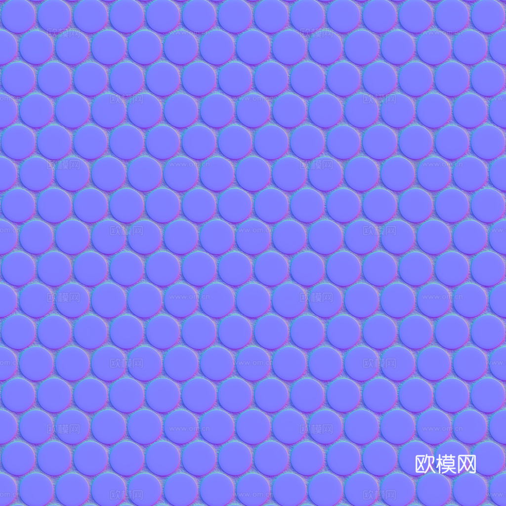 无缝黑白拼色圆形马赛克瓷砖墙砖 PBR材质贴图 1k
