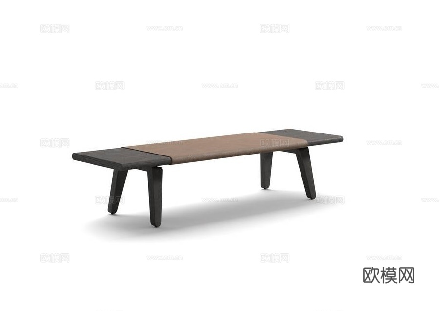 Cassina 中古风床尾凳3d模型下载（渲染图1）