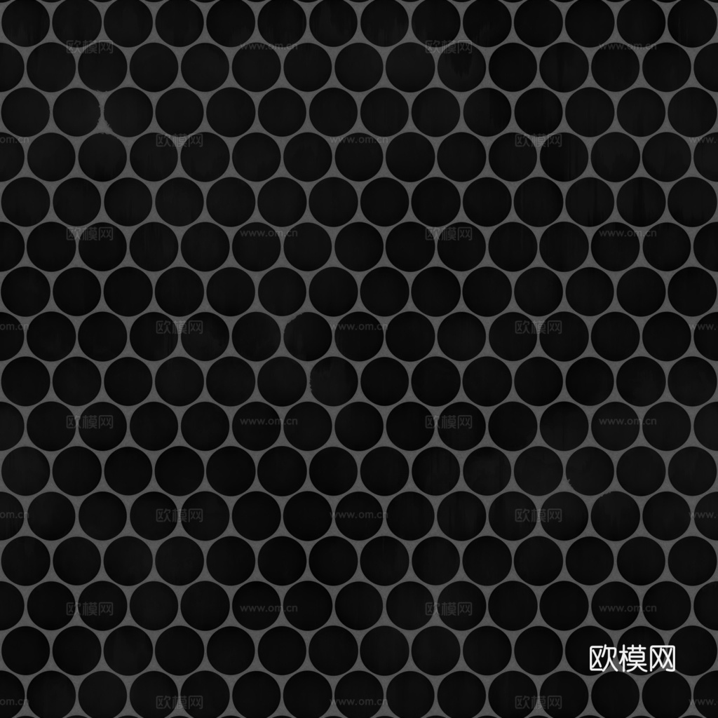 无缝橘色圆形马赛克瓷砖墙砖 PBR材质贴图 1k