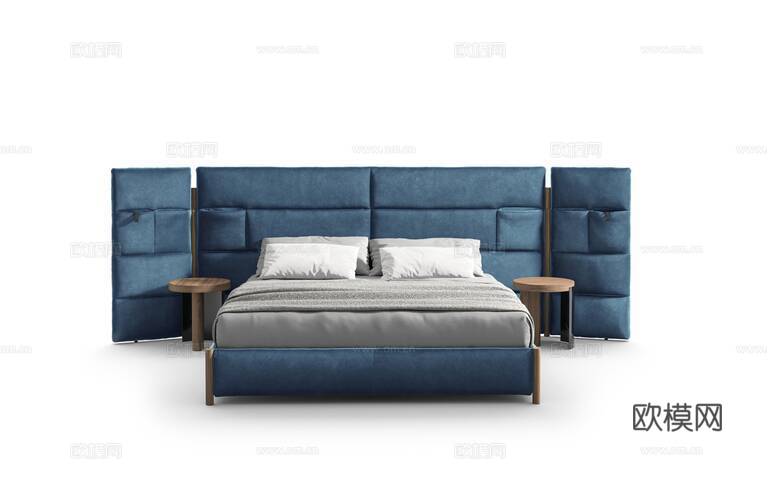 Cassina 双人床3d模型下载（渲染图1）