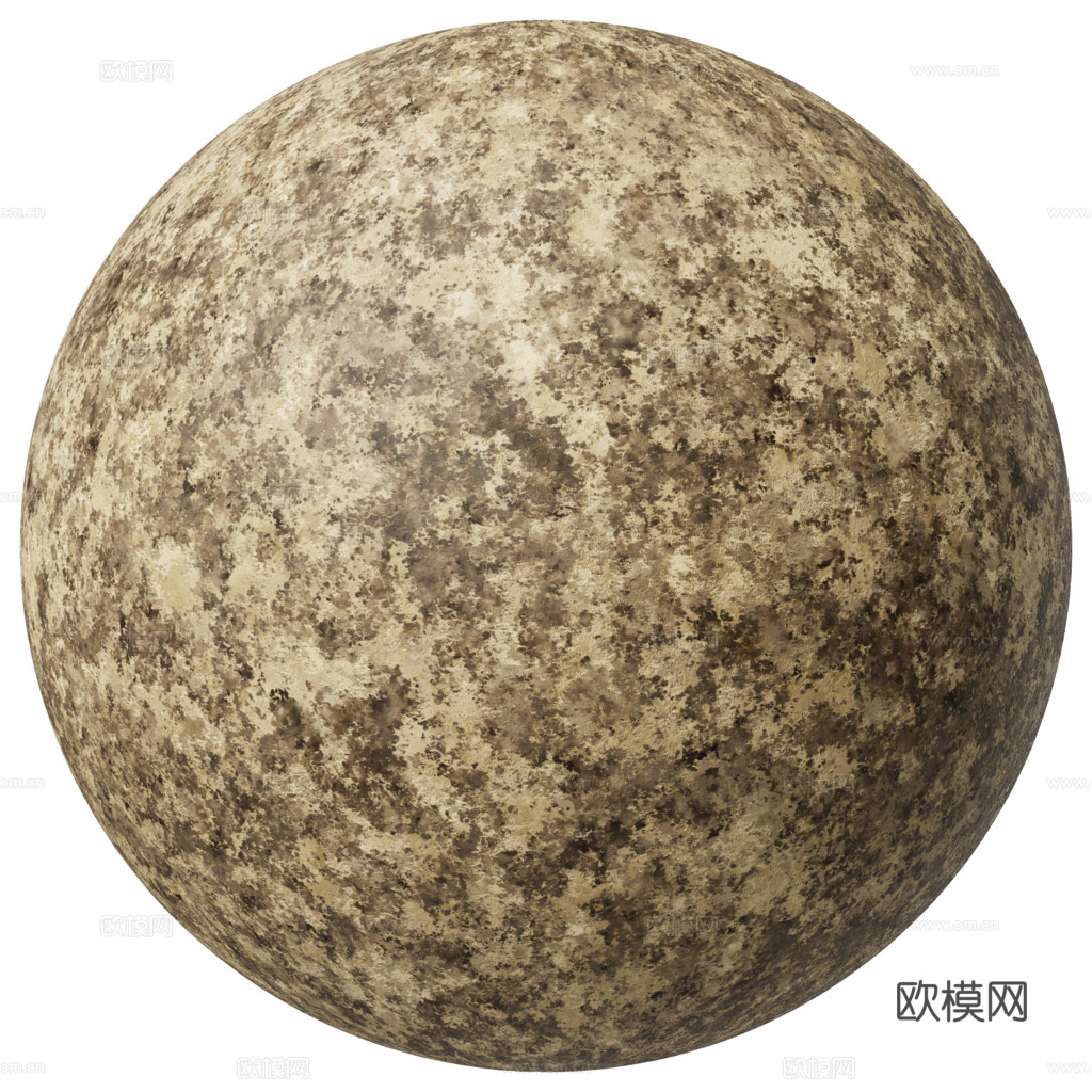 土黄色花岗岩石材 PBR材质贴图 2k