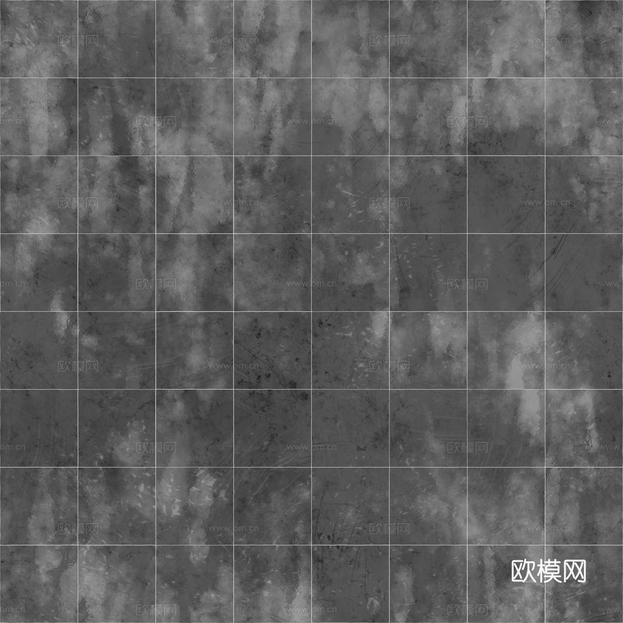 绿色水磨石瓷砖地砖 PBR材质贴图 2k