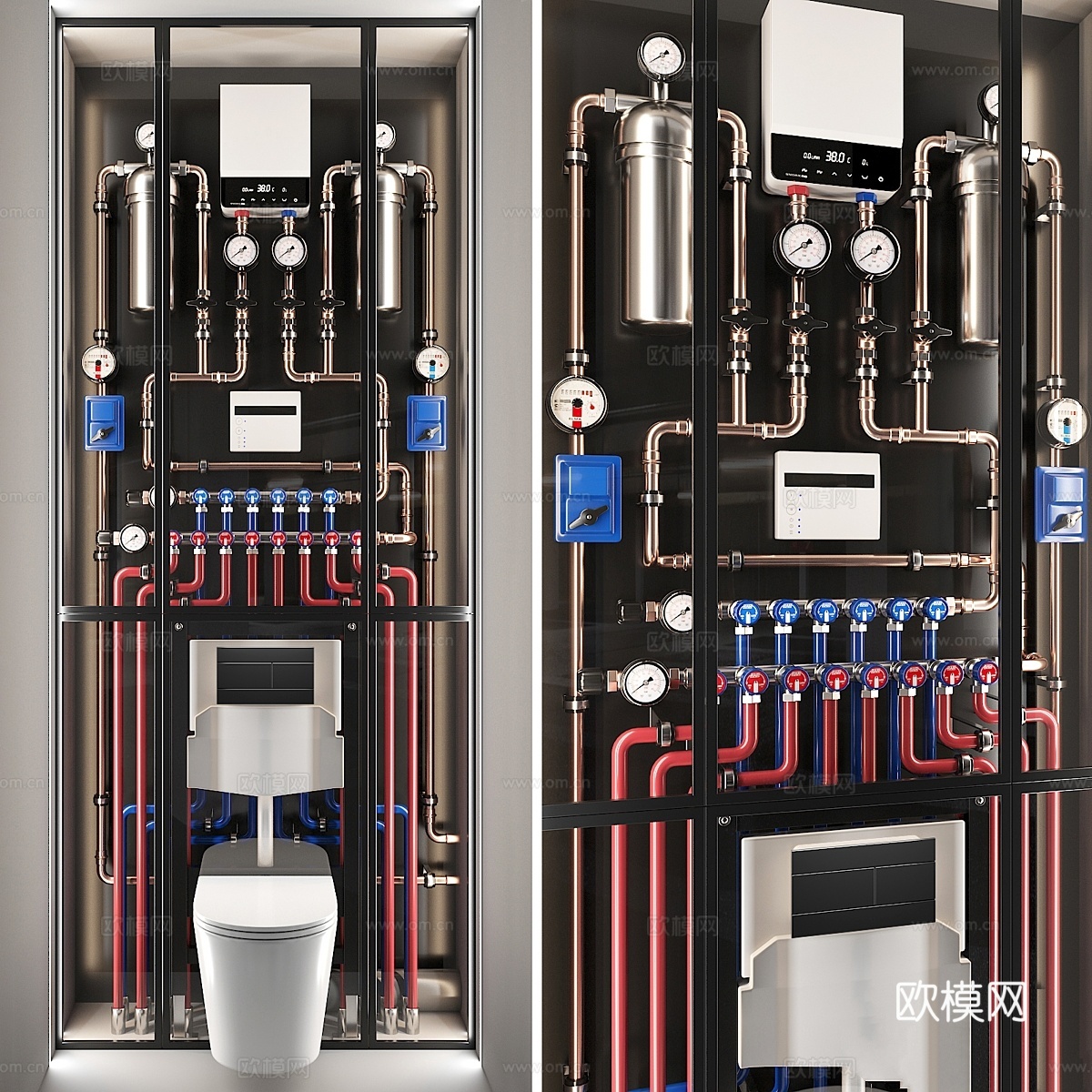 马桶碗及安装3d模型下载