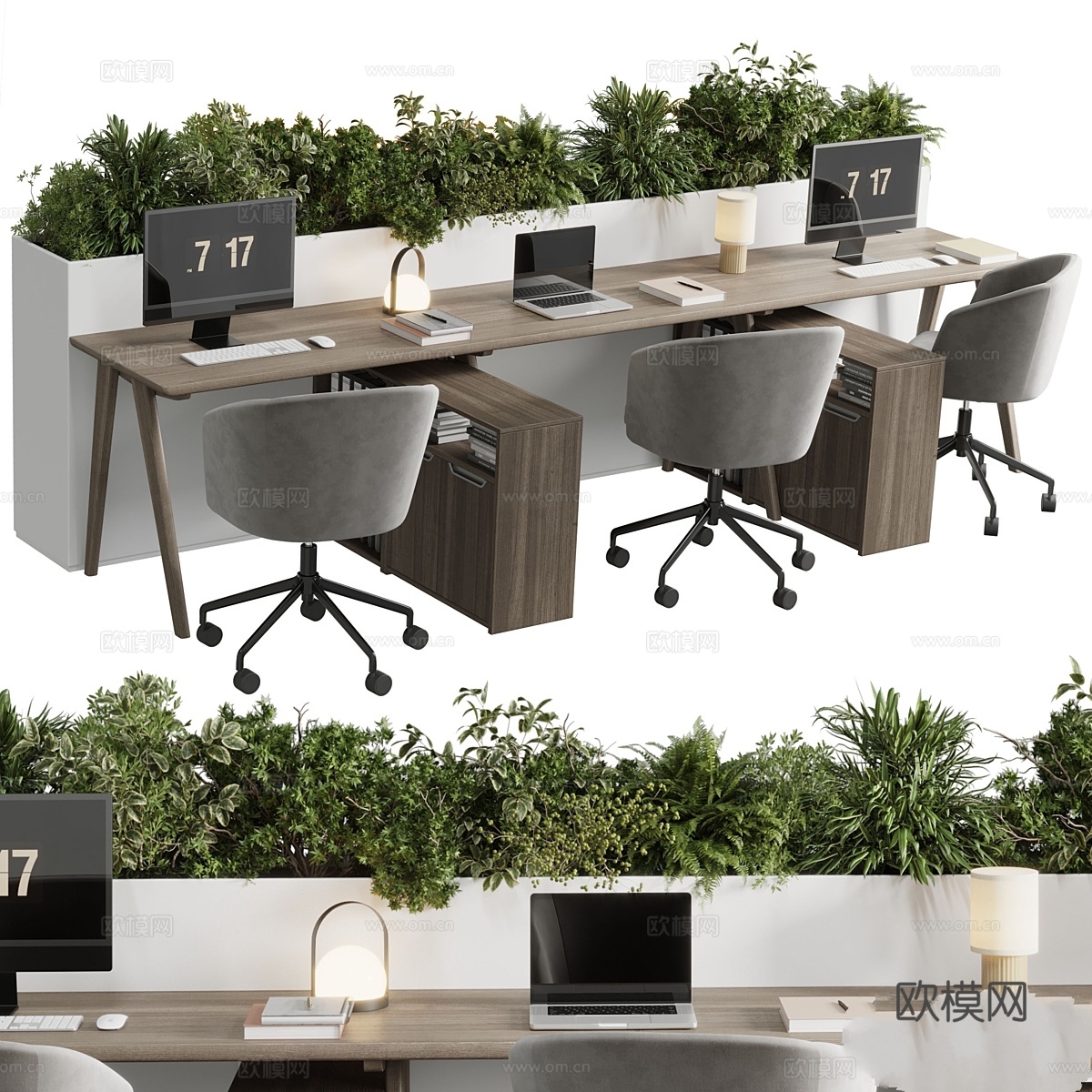 工作场所 - 家庭办公室套装 - 办公家具 - E3d模型下载