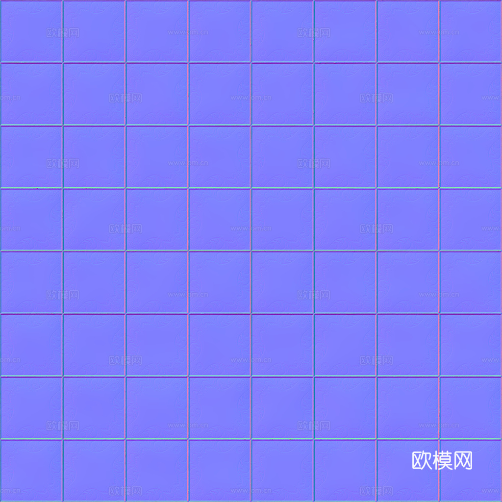 无缝青花瓷图案花砖地砖 PBR材质贴图 1k