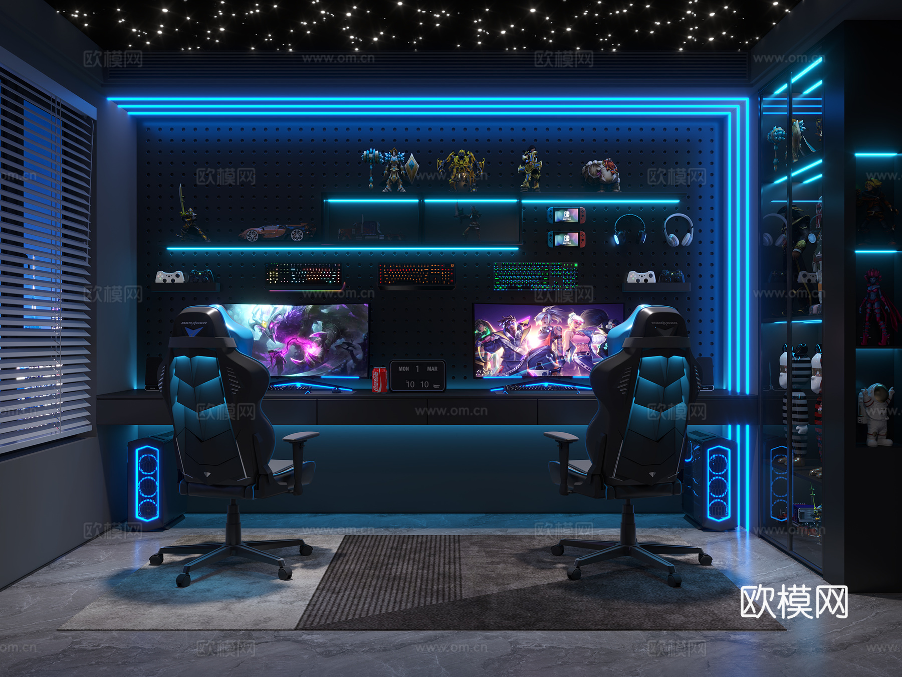 现代电竞房3d模型下载