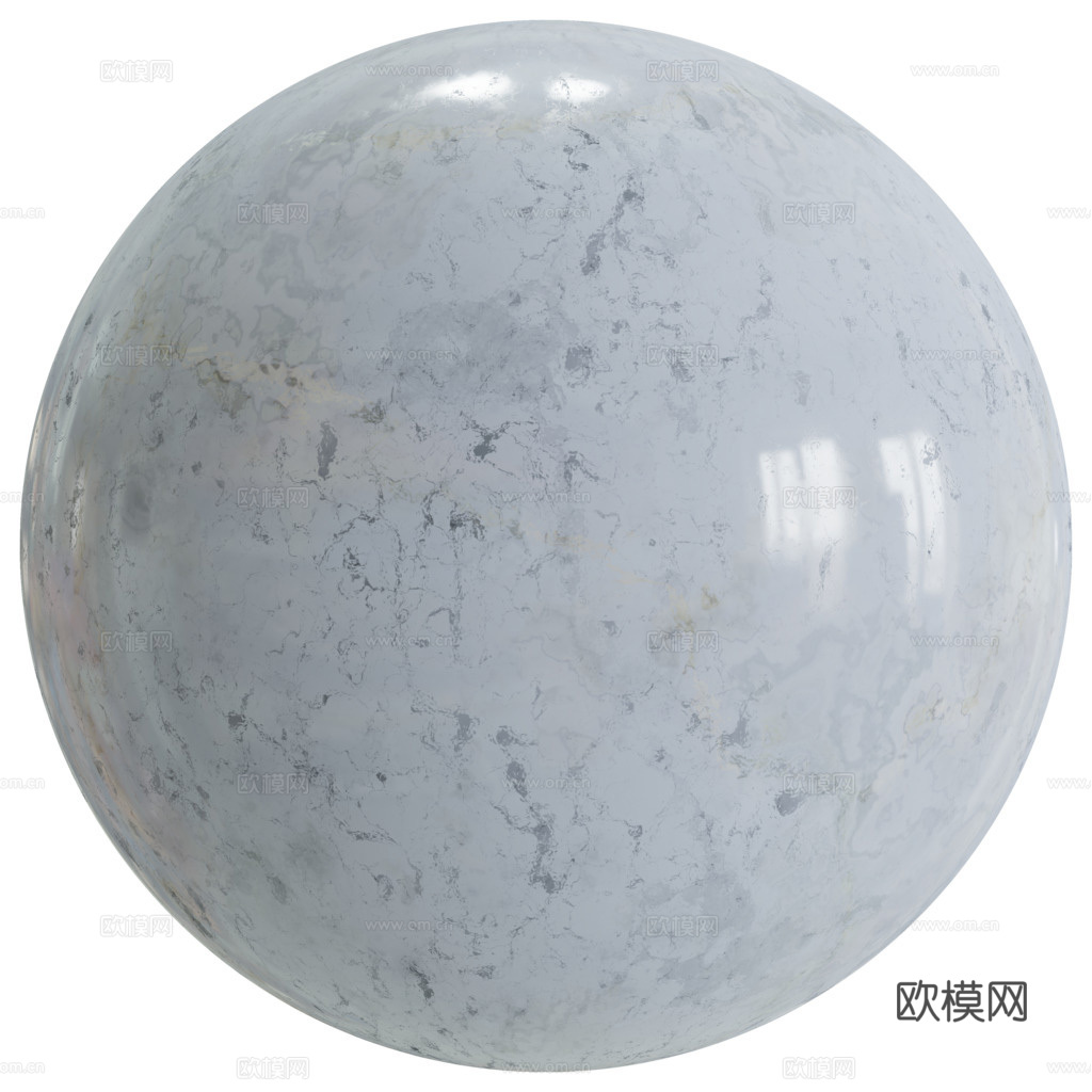 无缝天青色大理石 PBR材质贴图 1k