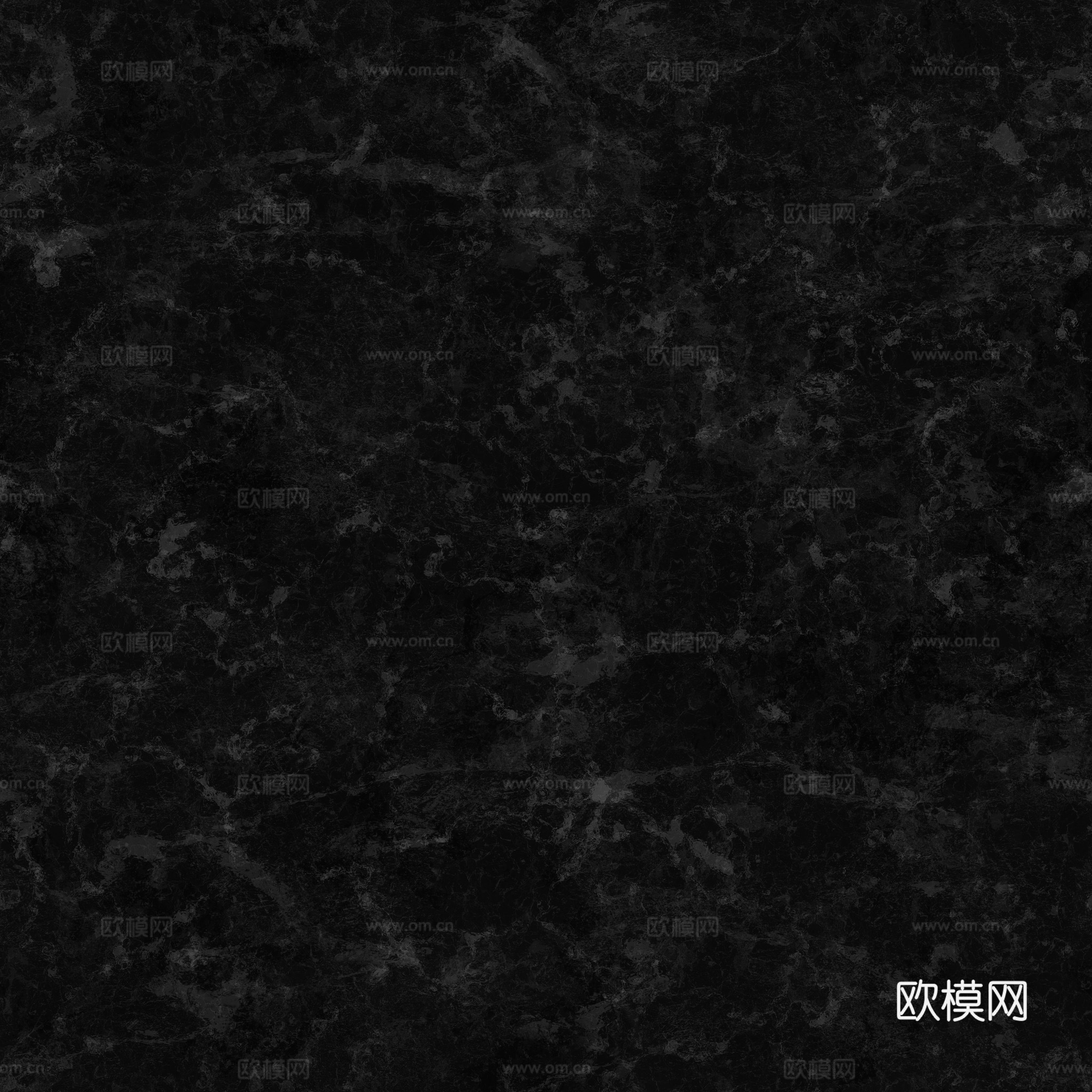 无缝黑色大理石 PBR材质贴图 2k