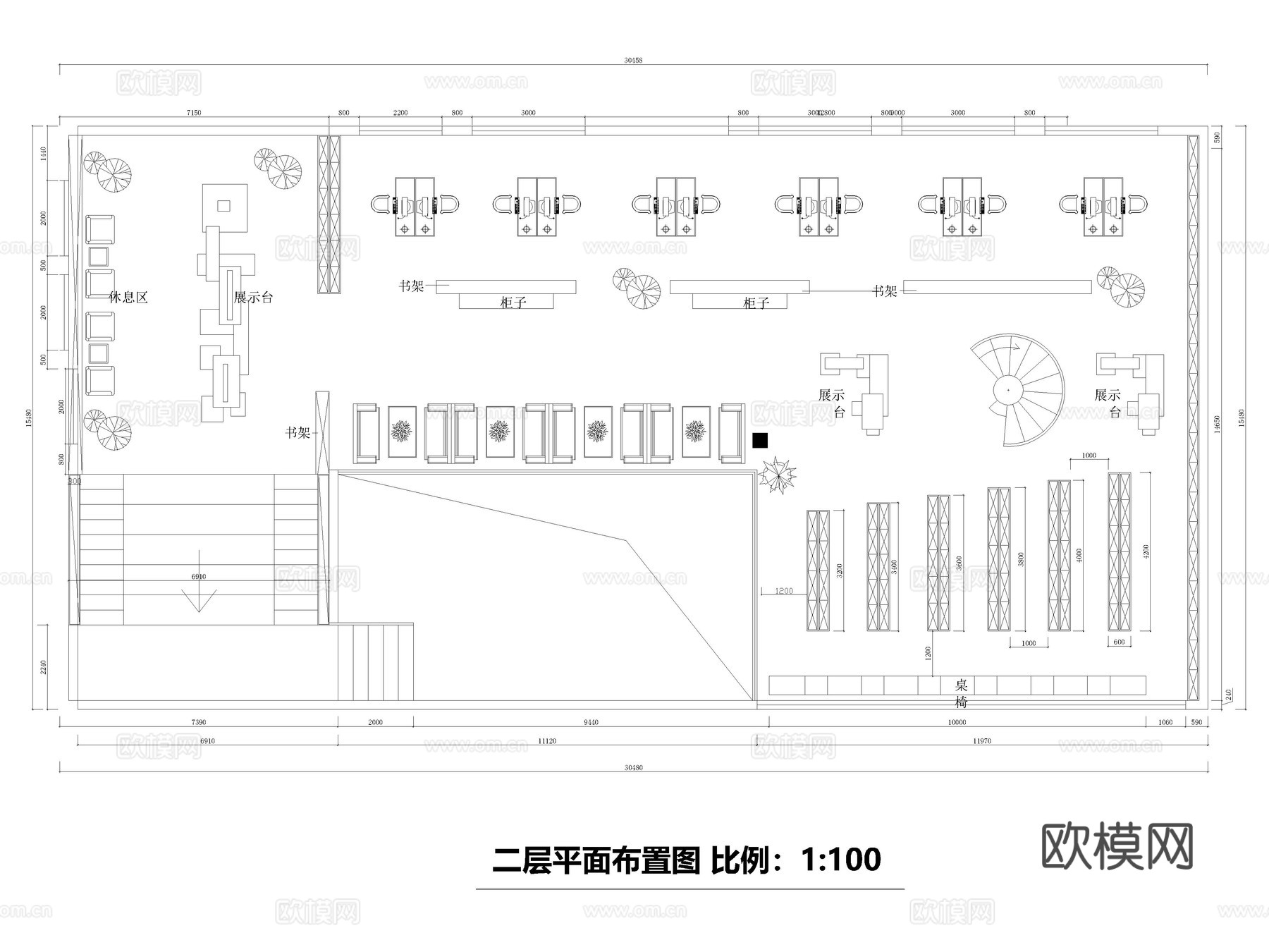 30套图书馆书吧书咖CAD施工图cad施工图