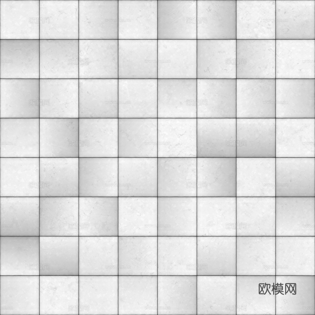 白色水磨石瓷砖地砖 PBR材质贴图 1k