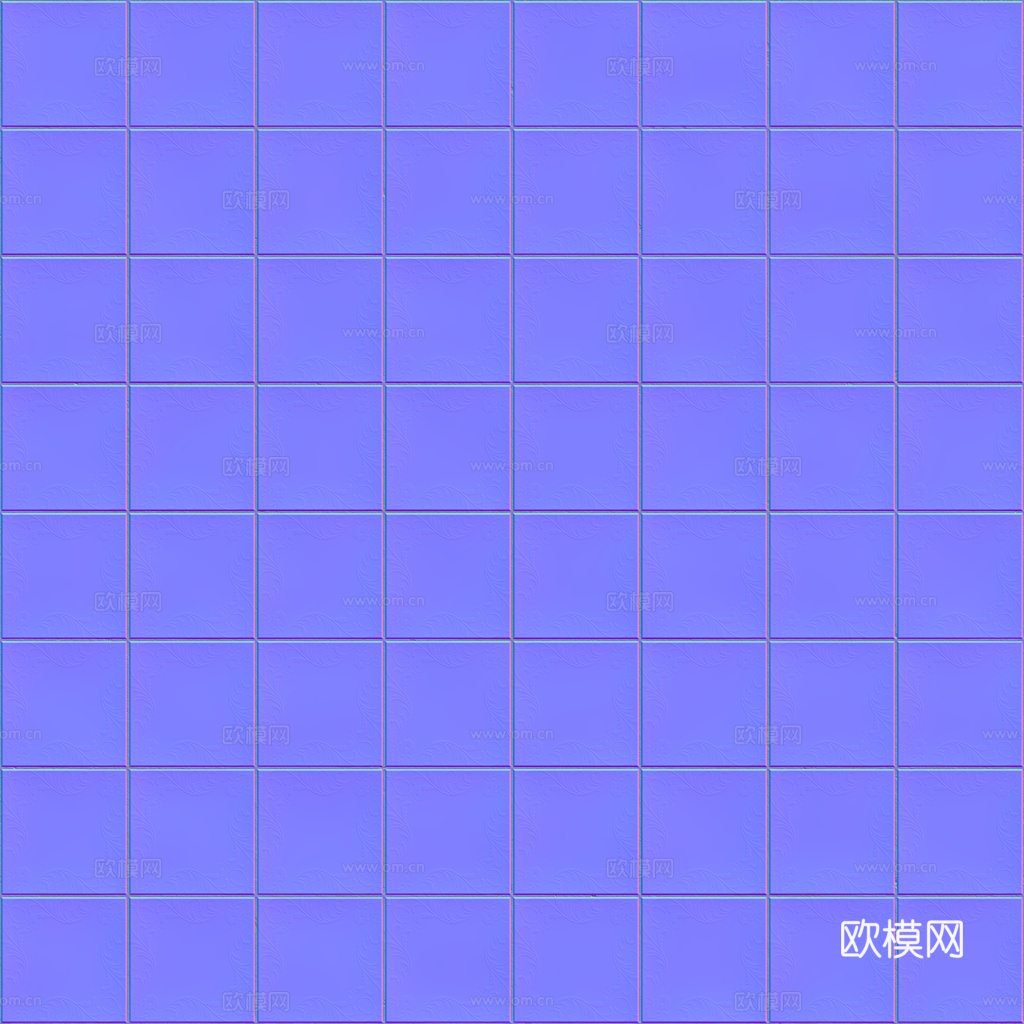 无缝青花瓷图案花砖地砖 PBR材质贴图 1k