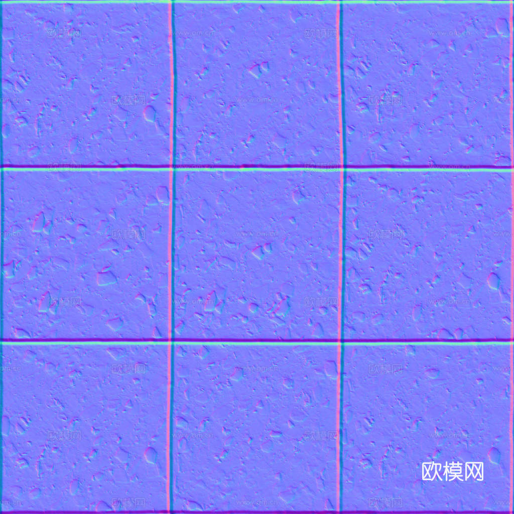灰色水磨石瓷砖地砖 PBR材质贴图 1k