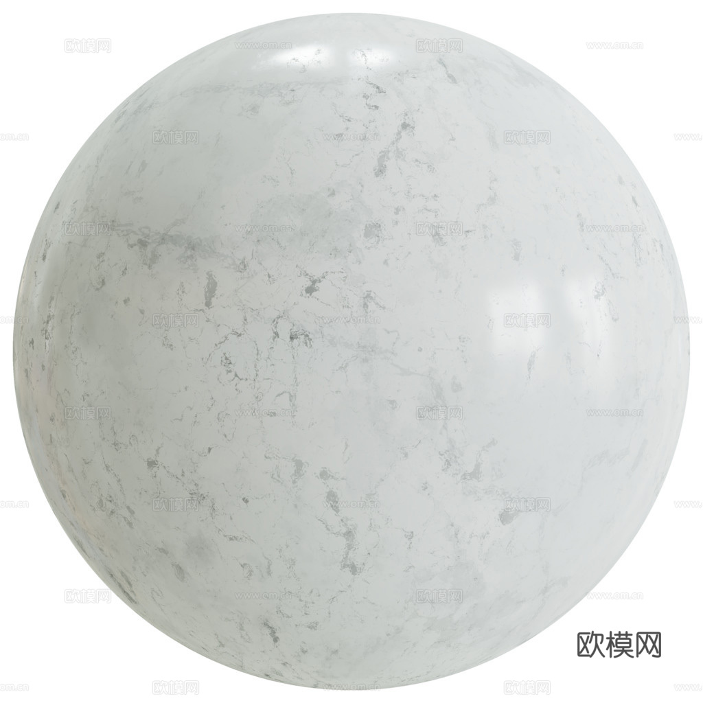 无缝白色大理石 PBR材质贴图 1k