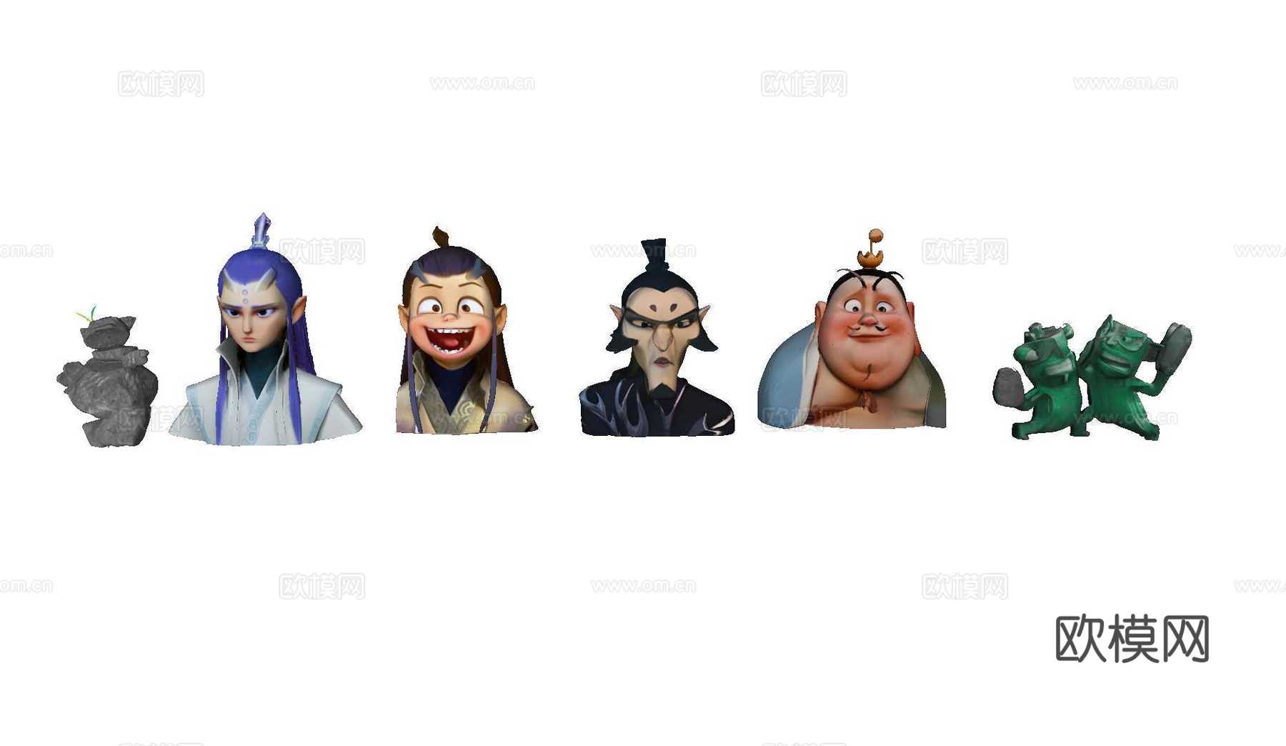 现代雕塑 哪吒 手办 摆件su模型