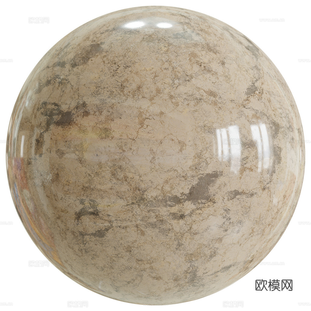 无缝黄色大理石 PBR材质贴图 1k
