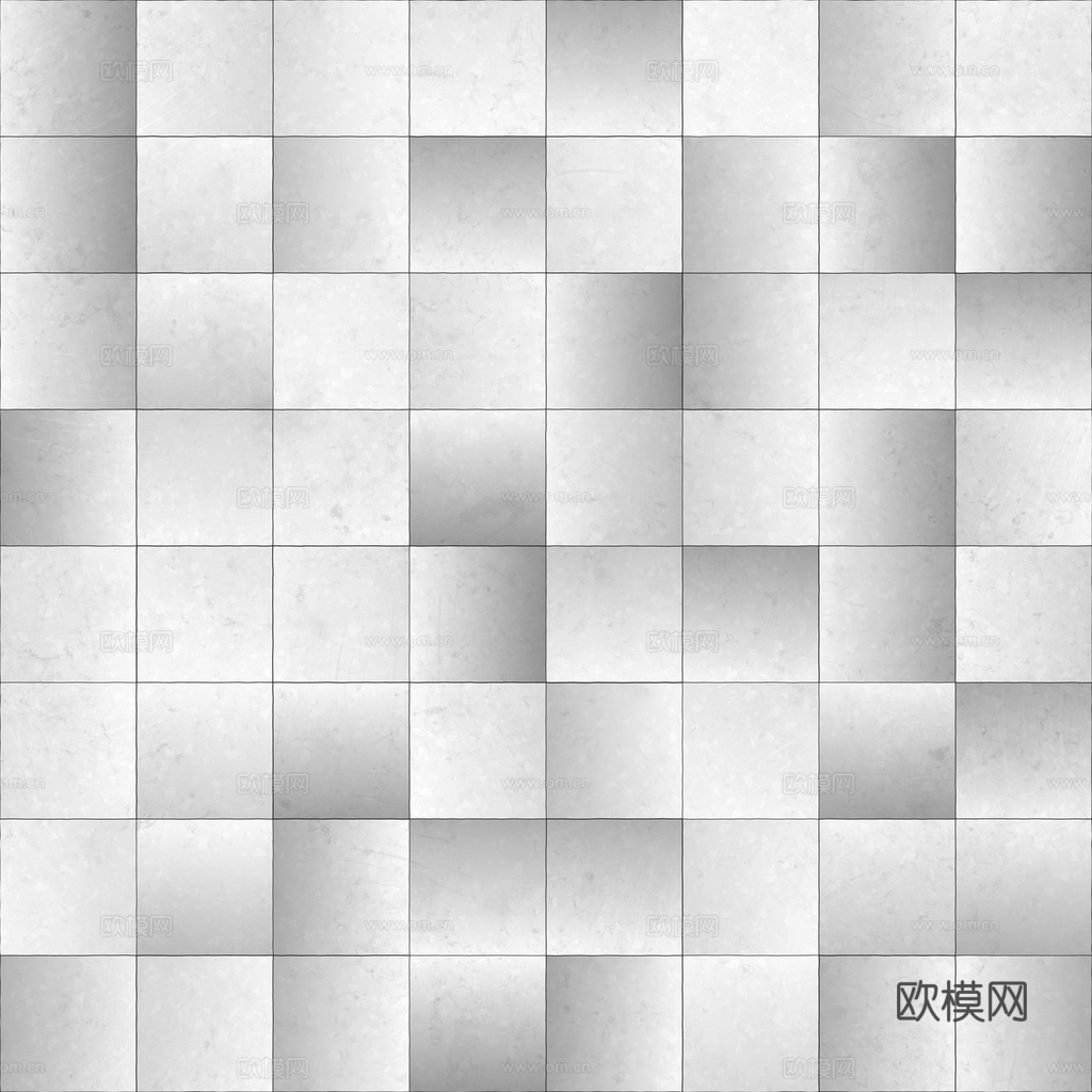 白色水磨石瓷砖地砖 PBR材质贴图 1k