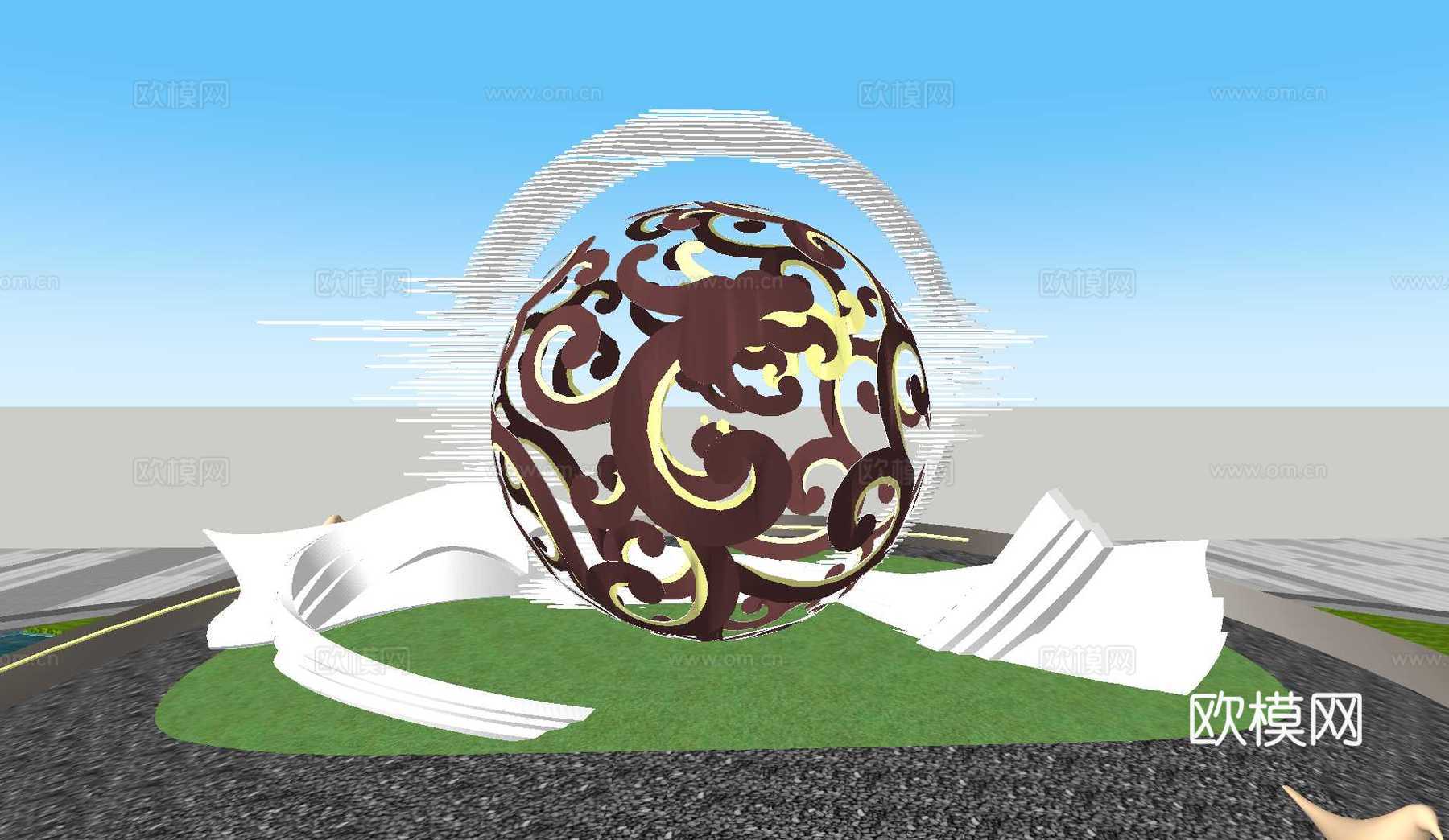 艺术雕塑 市政抽象雕塑 公园艺术雕塑 广场雕塑su模型