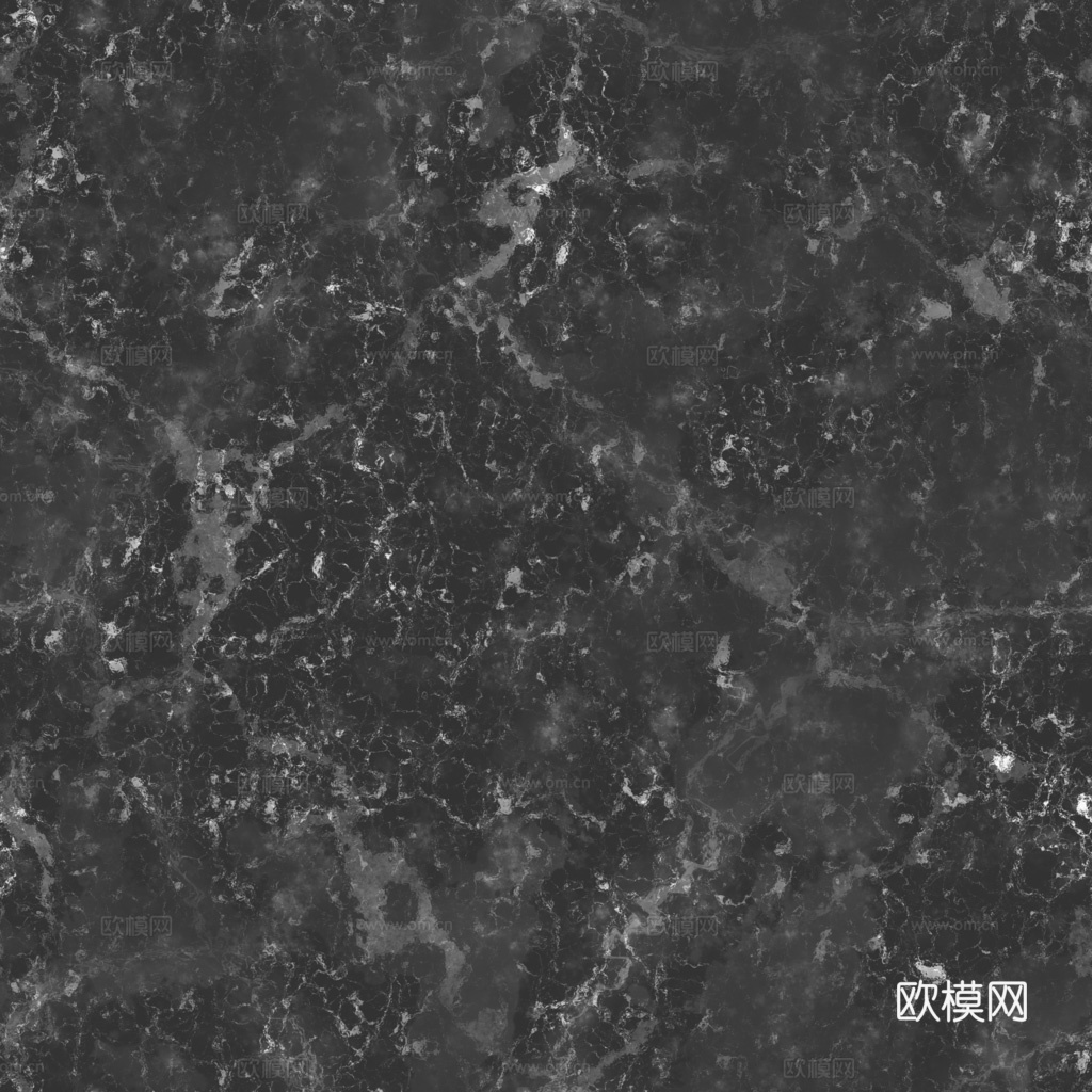 无缝黑色大理石 PBR材质贴图 1k