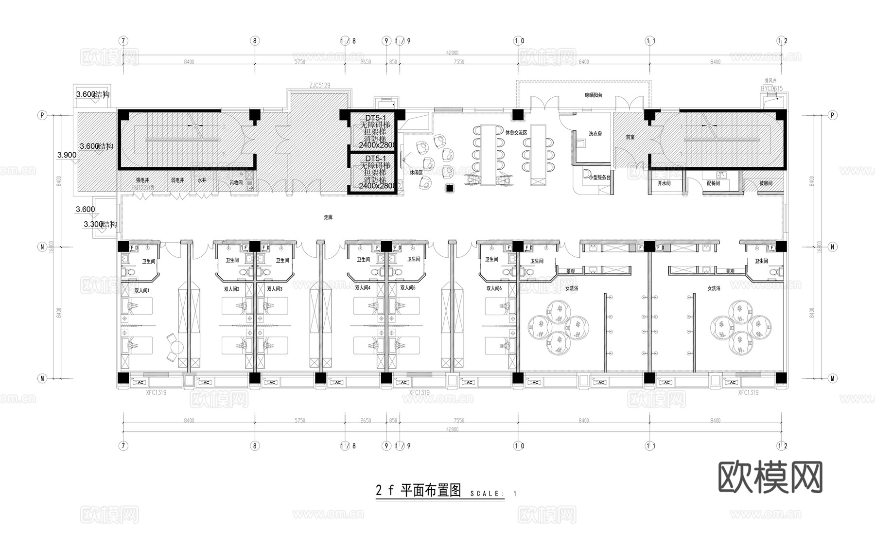 养老院施工图cad施工图