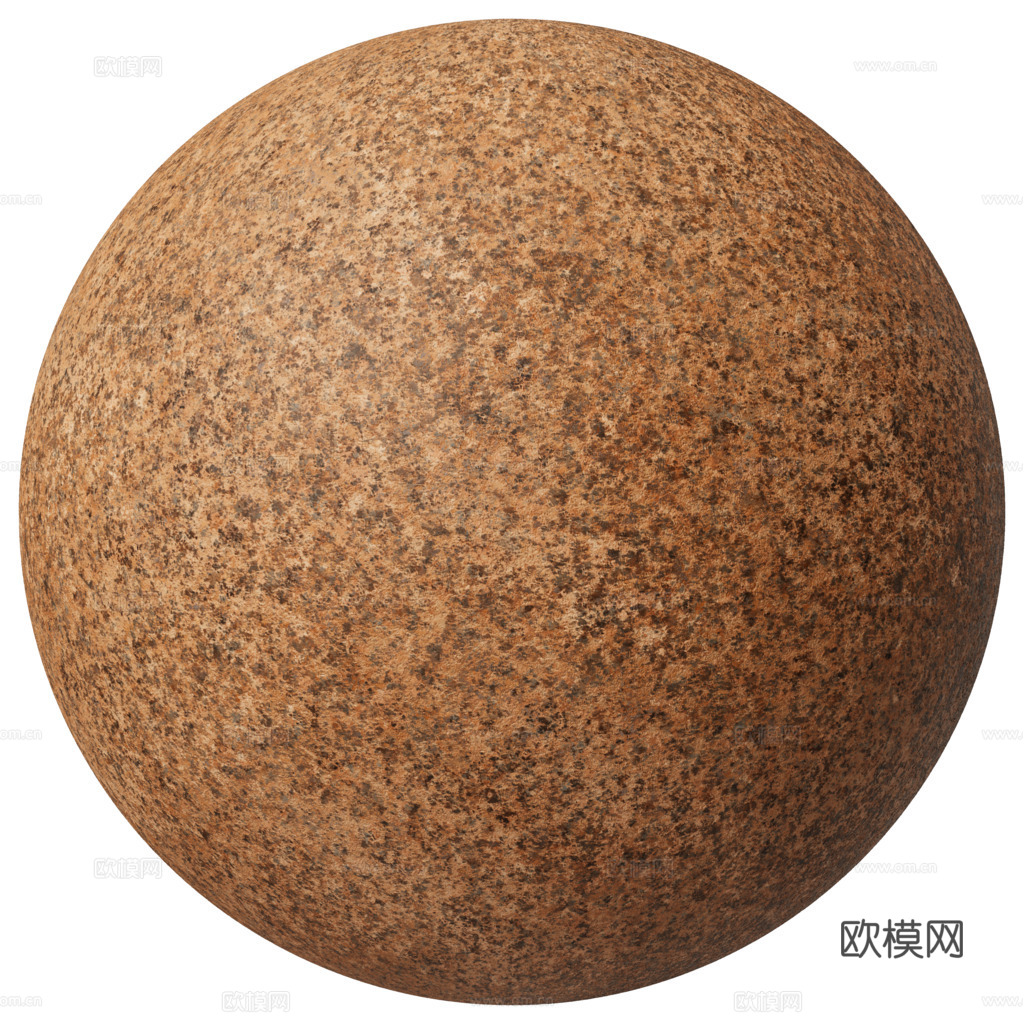 锈红色花岗岩石材 PBR材质贴图 2k