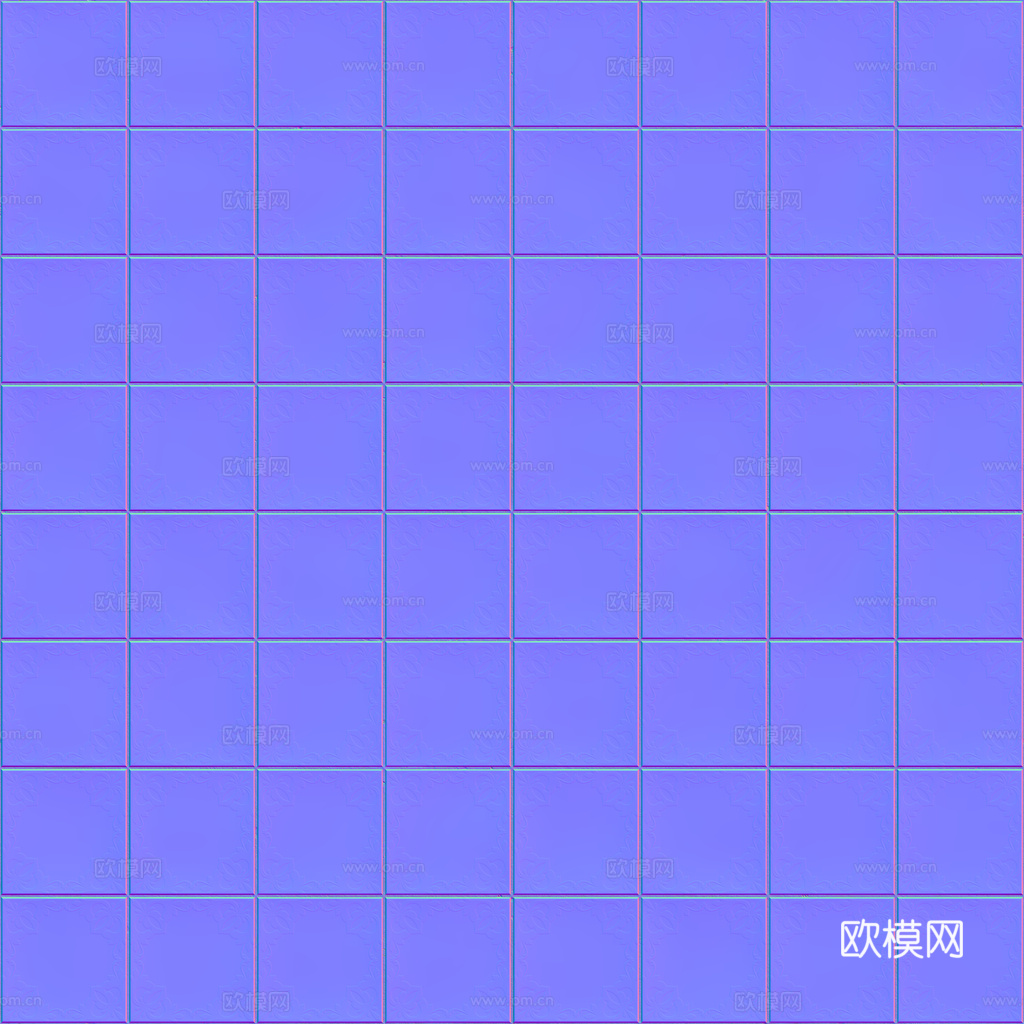 无缝青花瓷图案花砖地砖 PBR材质贴图 1k
