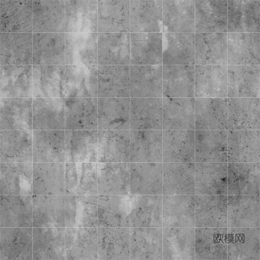 白色水磨石瓷砖地砖 PBR材质贴图 1k