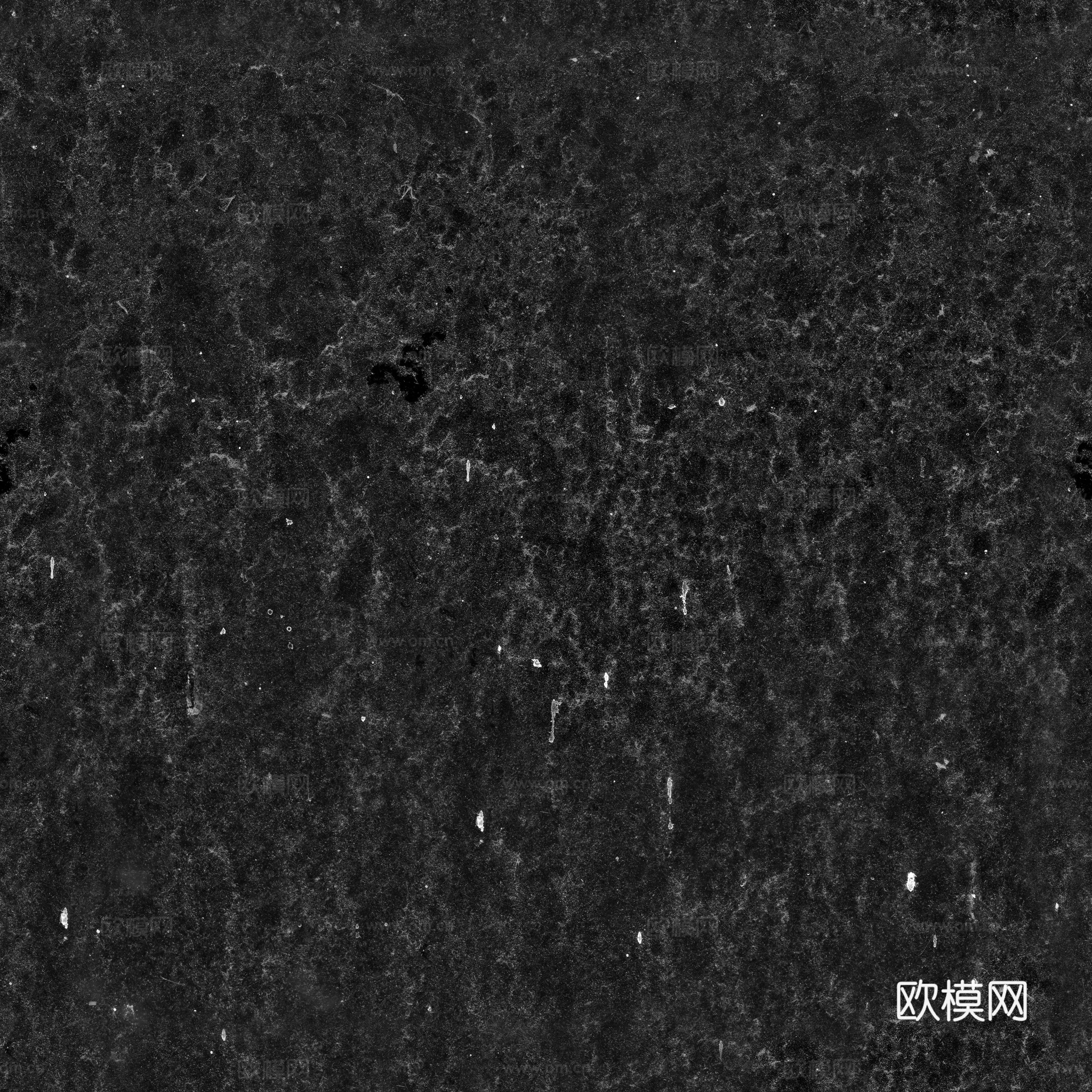 无缝黑色大理石 PBR材质贴图 2k