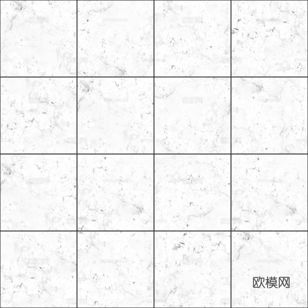 欧式 简欧 法式 无缝黑白拼花瓷砖地砖 PBR材质贴图 1k