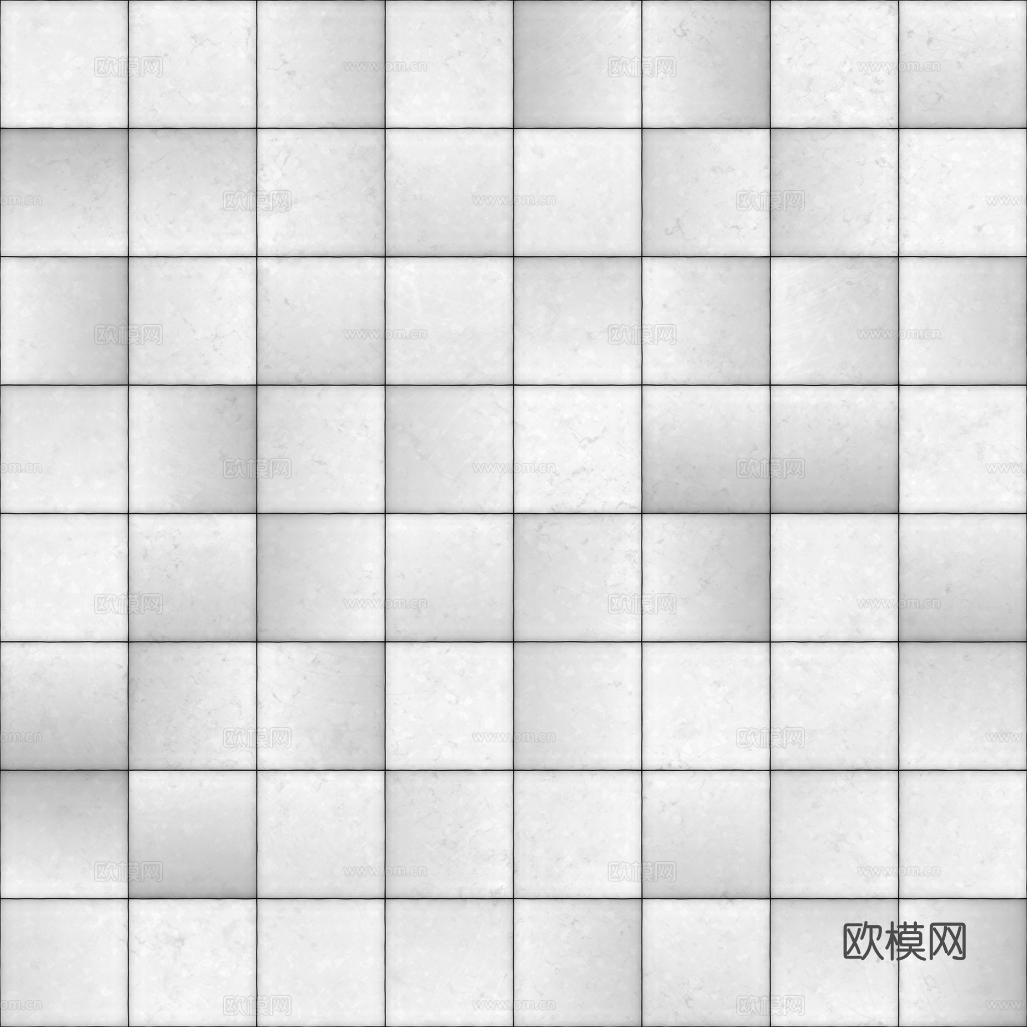 白色水磨石瓷砖地砖 PBR材质贴图 2k