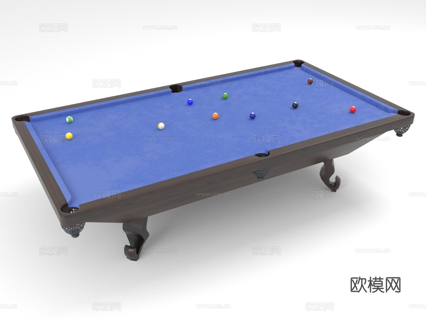 台球桌 斯诺克桌 桌球台 游戏桌3d模型下载（渲染图1）