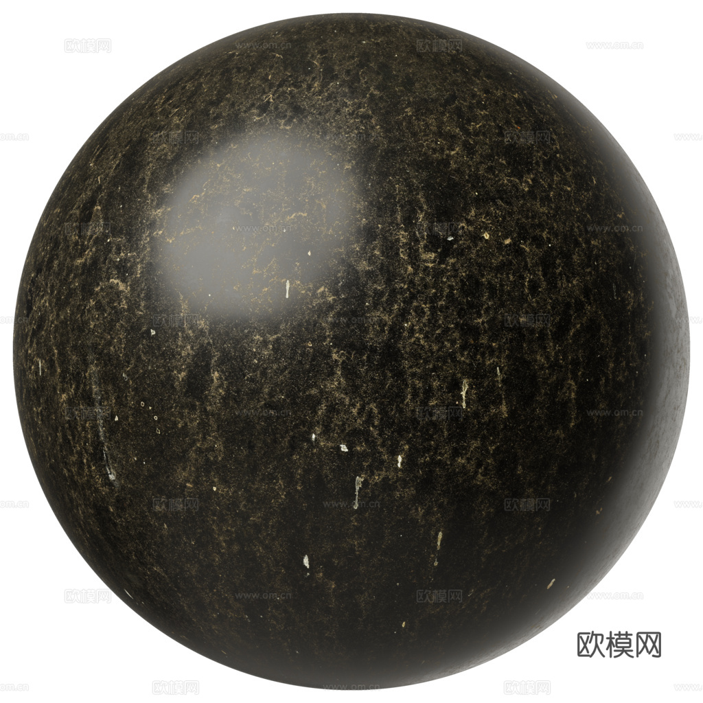 无缝黑色大理石 PBR材质贴图 1k