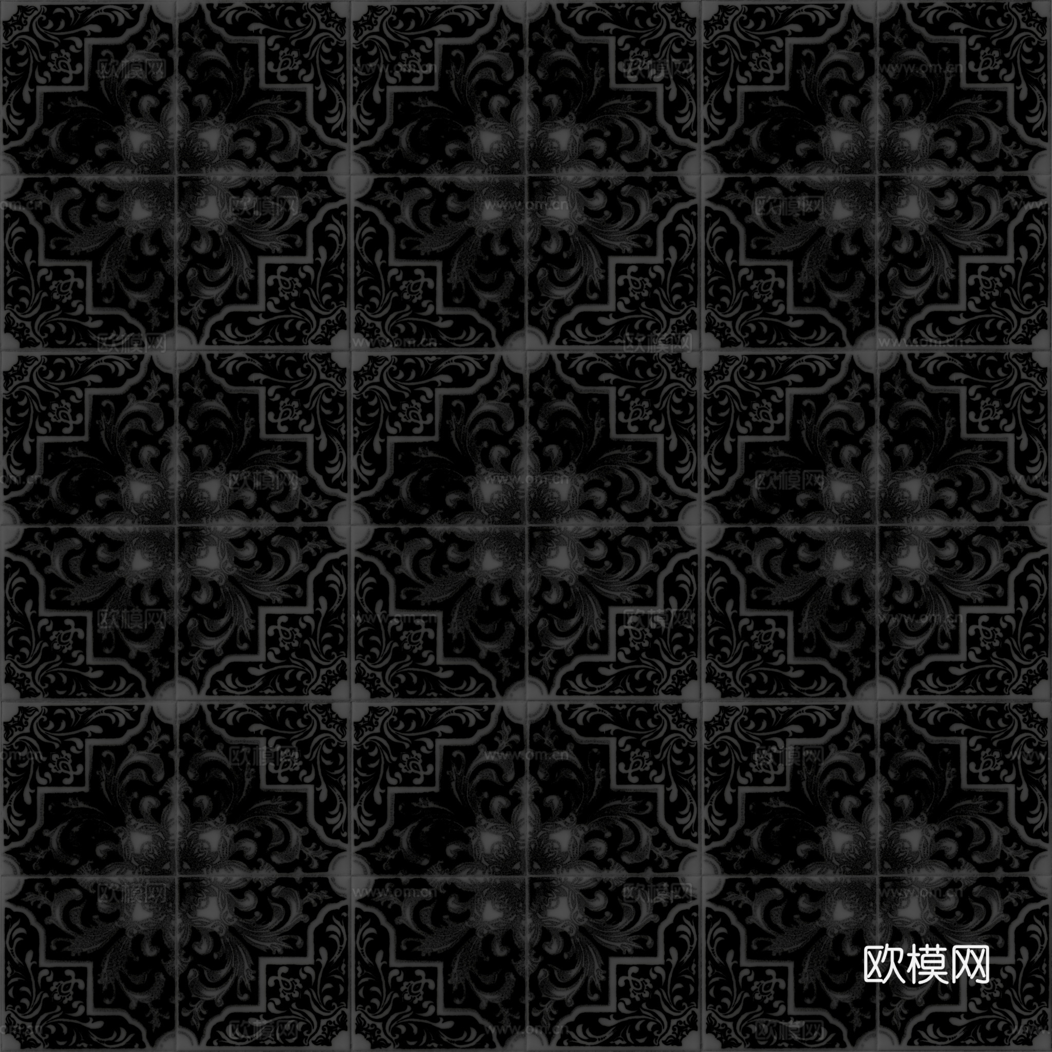 无缝拼色图案花砖地砖 PBR材质贴图 2k