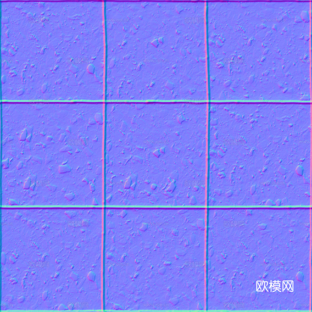 灰色水磨石瓷砖地砖 PBR材质贴图 1k