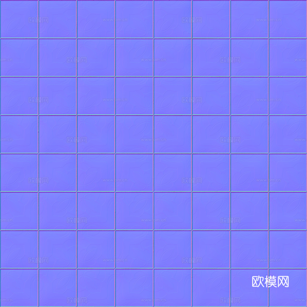 无缝青花瓷图案花砖地砖 PBR材质贴图 1k