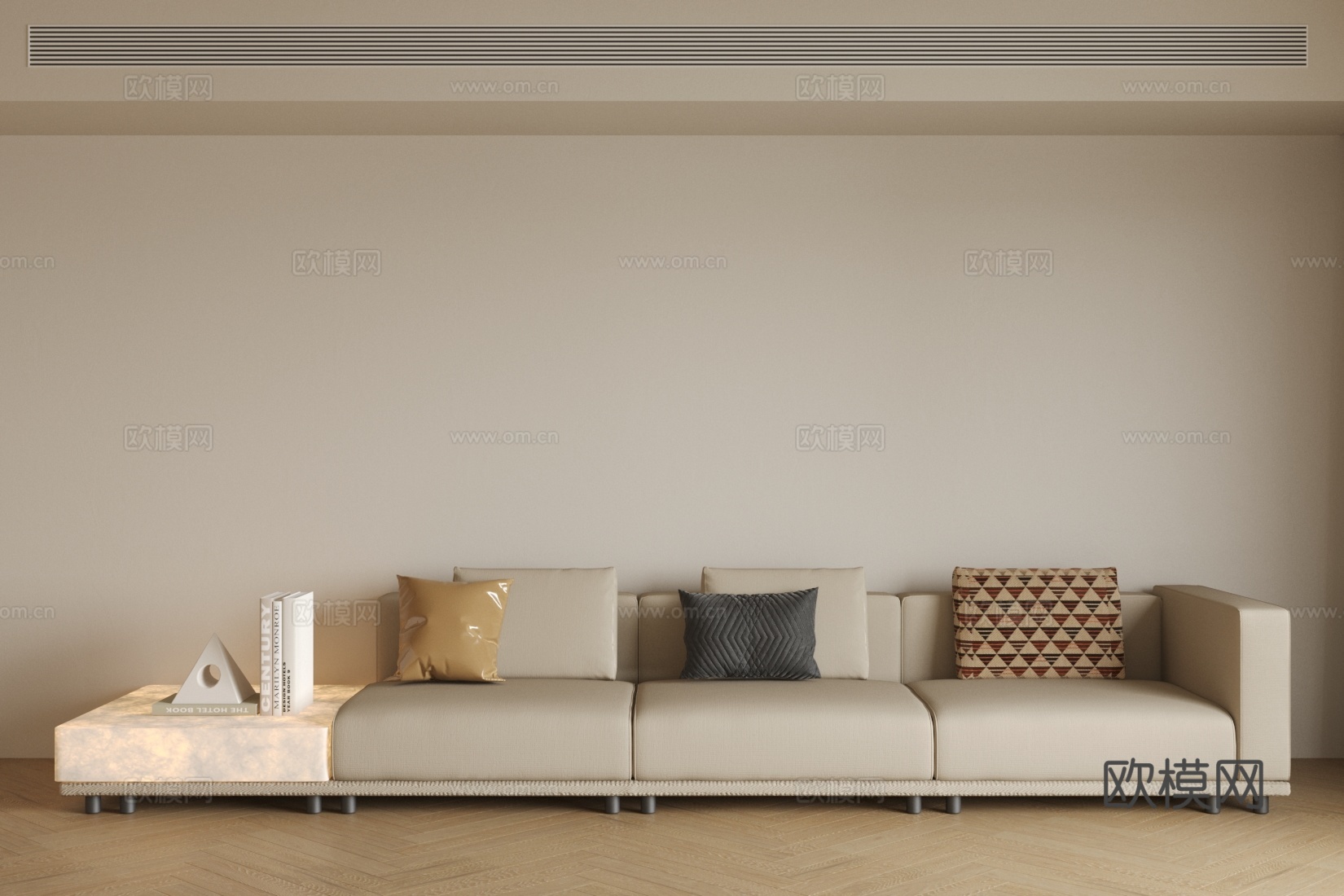 皮革三人沙发 客厅沙发 双人沙发 皮革多人沙发 棕色沙发3d模型下载