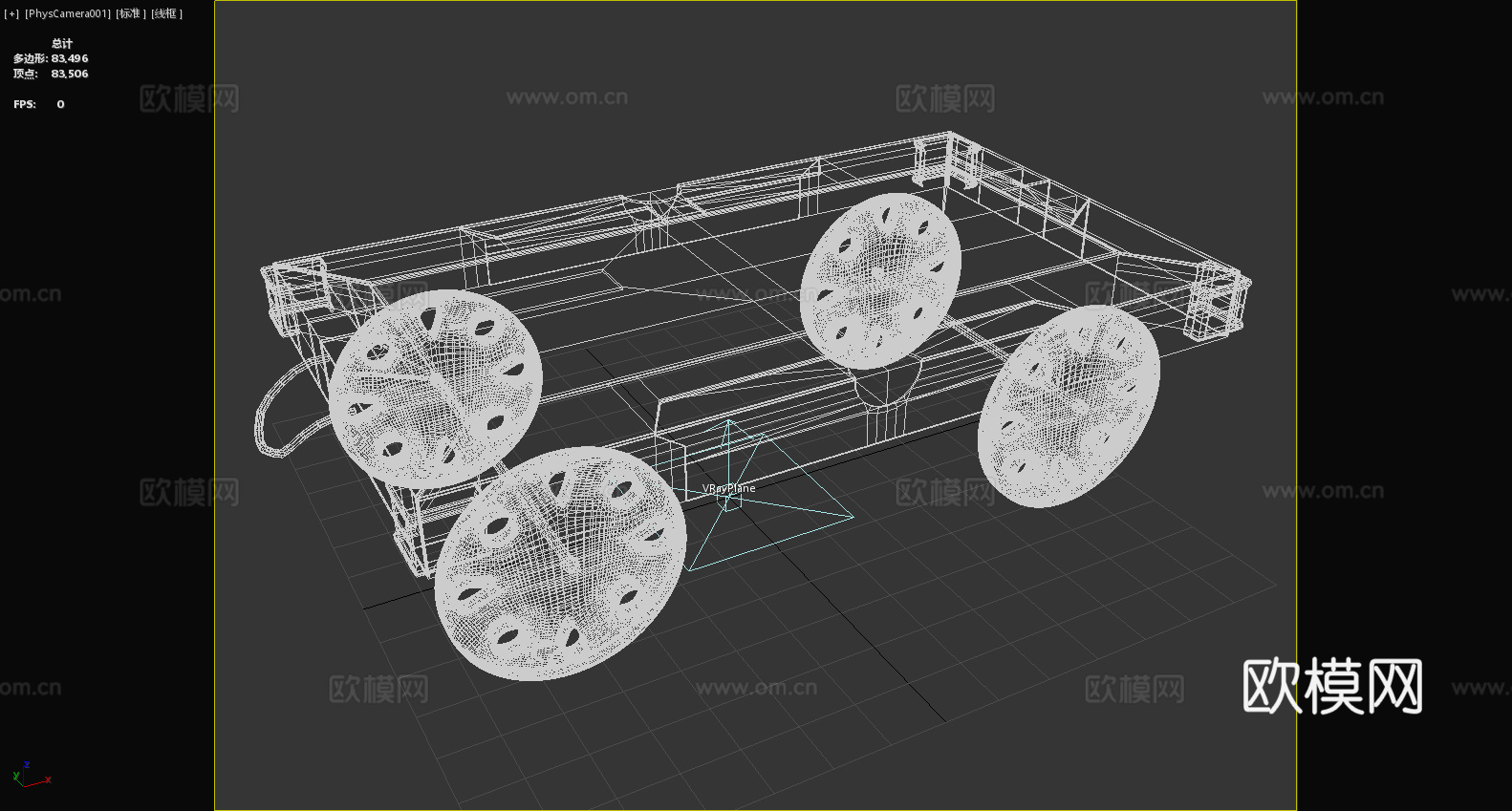 手推车 木制手推车 搬运车 平板车 拖车3d模型下载（渲染图6）