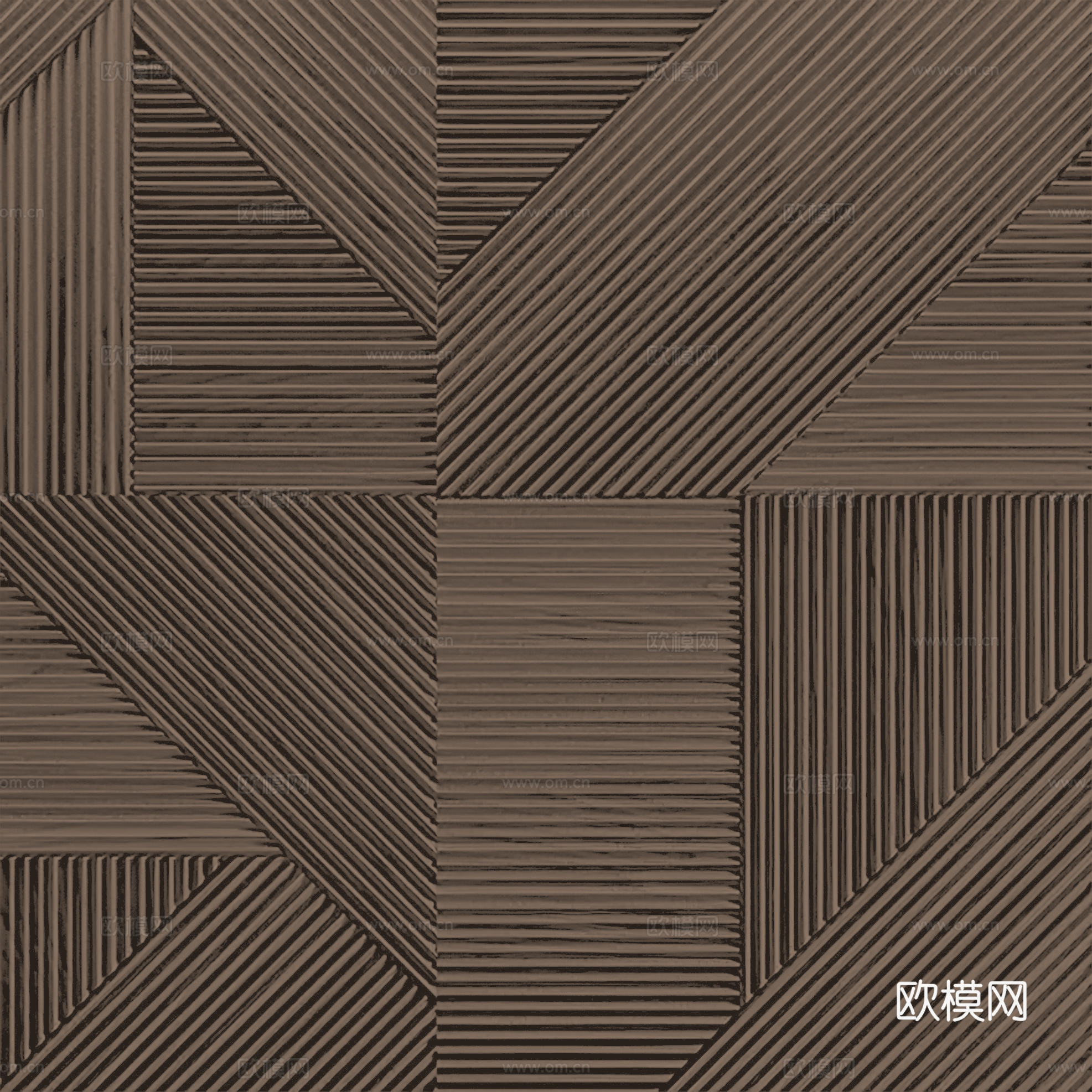 咖色几何拼接木格栅