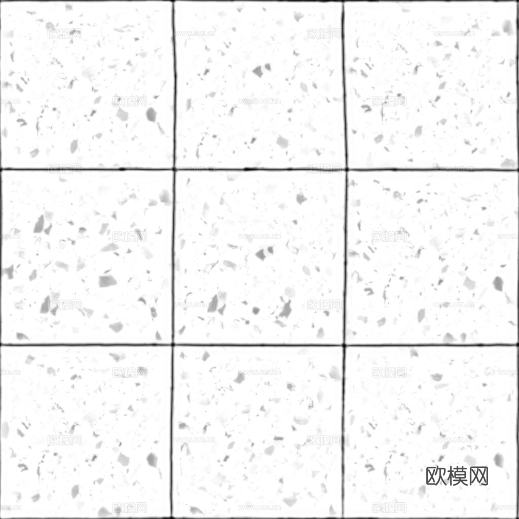 灰色水磨石瓷砖地砖 PBR材质贴图 1k