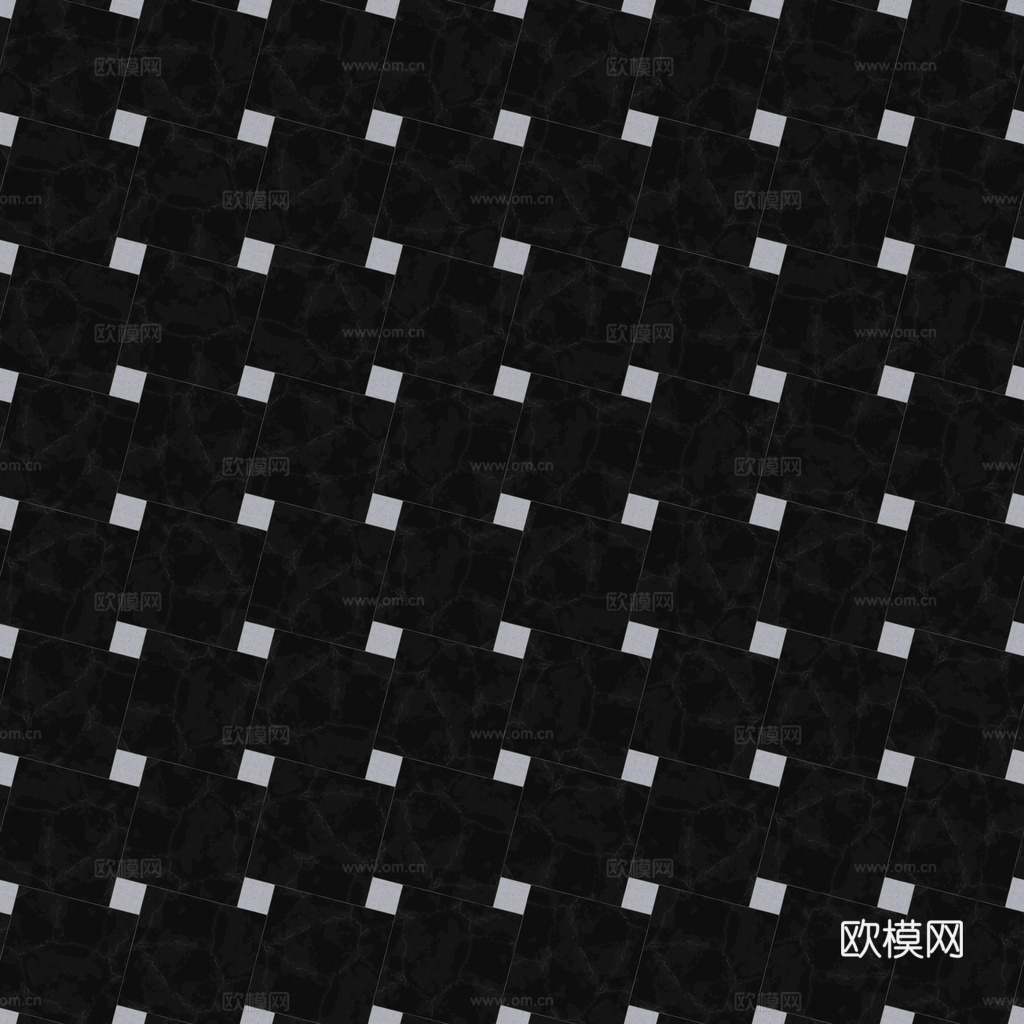 欧式 简欧 法式 无缝黑白拼花瓷砖地砖 PBR材质贴图 1k